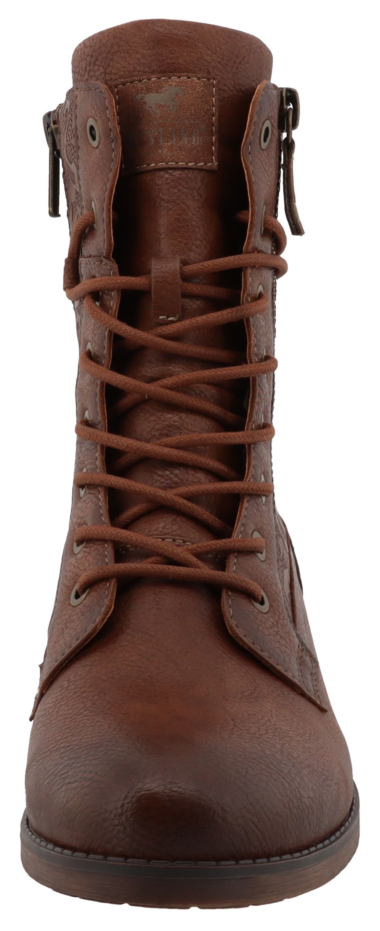 Winterstiefelette MUSTANG SHOES "Fabienne", Damen, Gr. 37, cognac, Lederimitat, Textil, used, Schuhe Winterstiefelette, Stiefelette, Winterboots mit Warmfutter 3