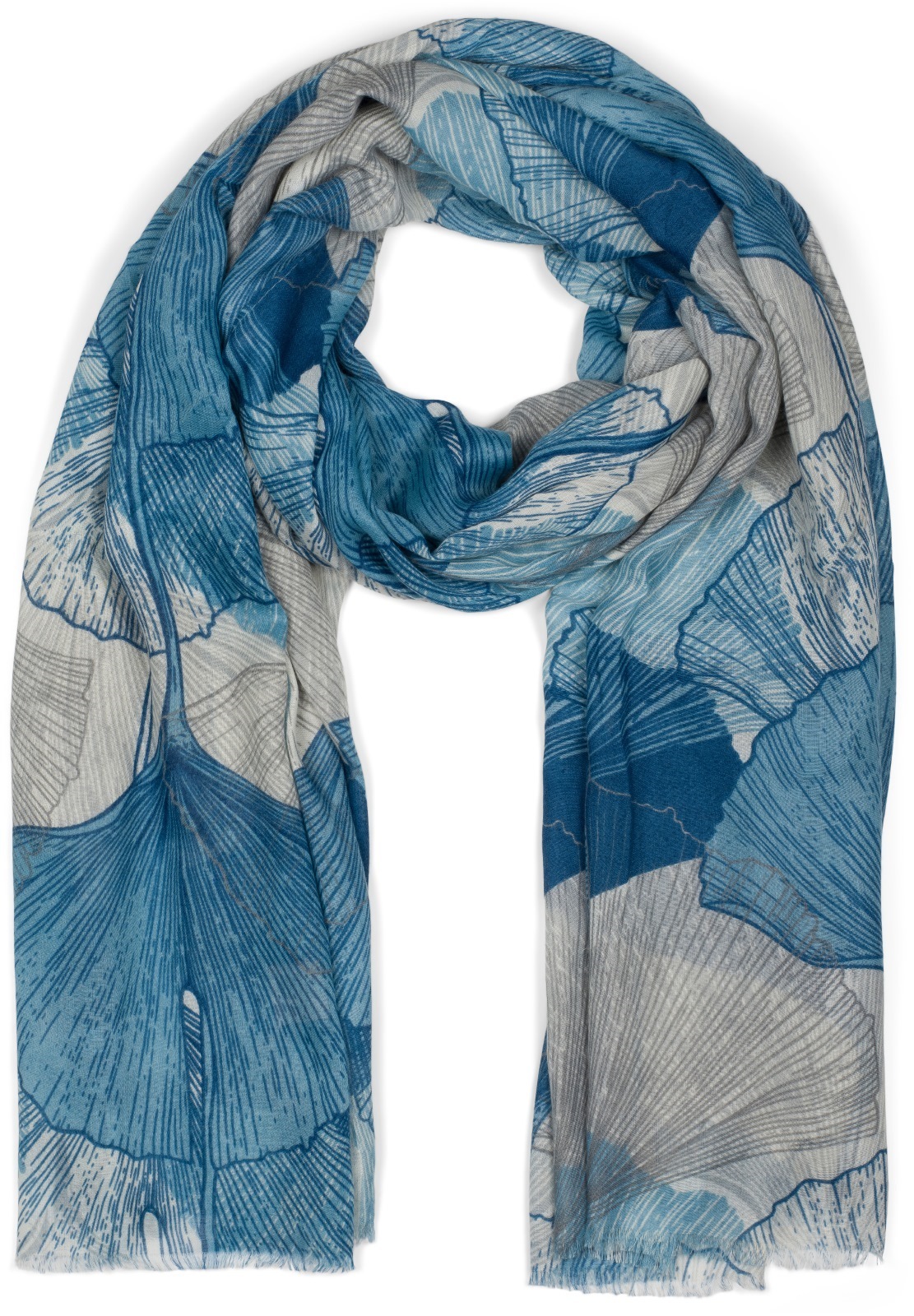 styleBREAKER Schal "Langer Schal Ginkgo Leaves" 1 Stk.