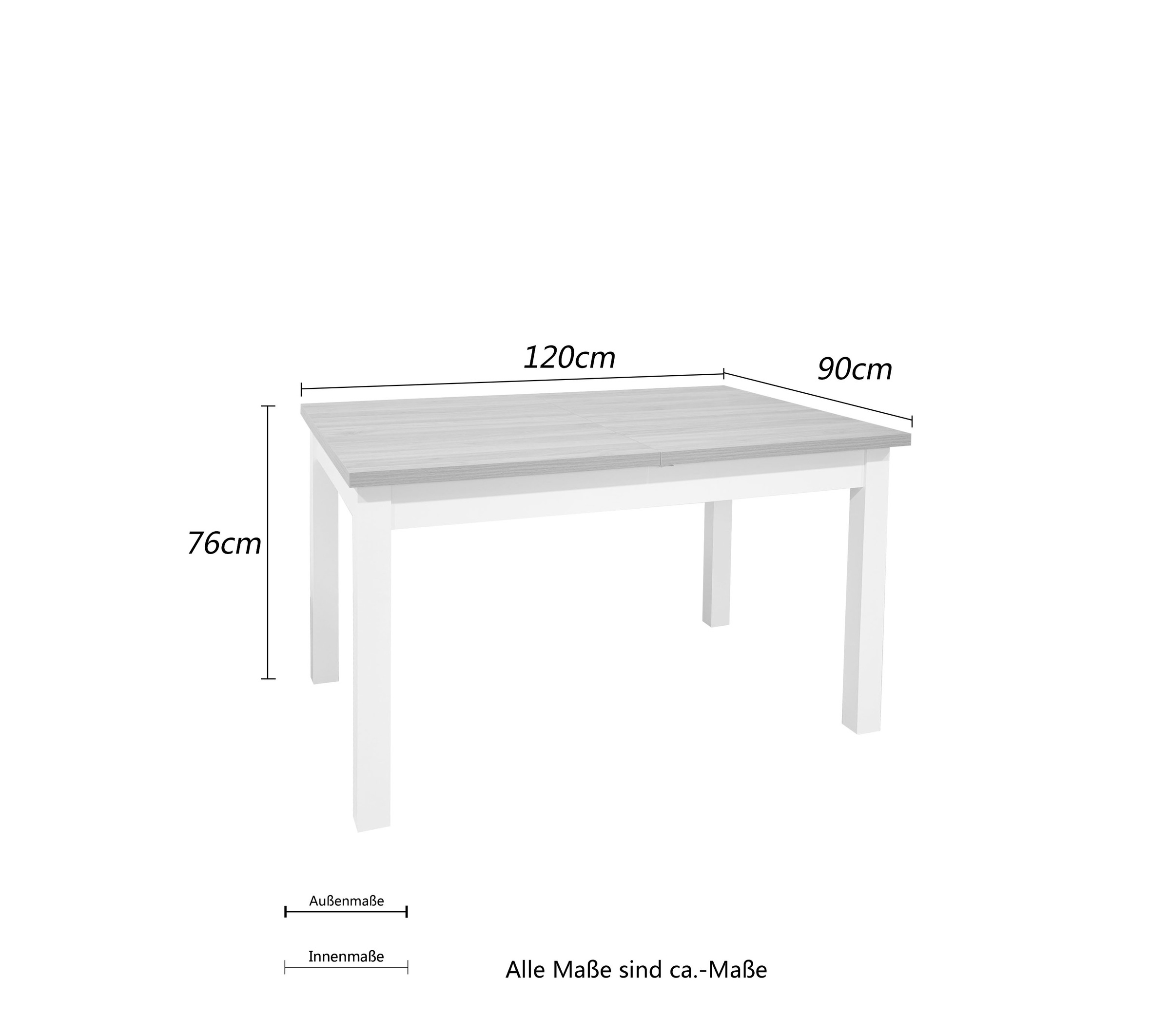 OTTO home Esstisch »Ismund«, aus Melamin und MDF Holz, Auszugsfunktion, Breite 120 oder 160 cm