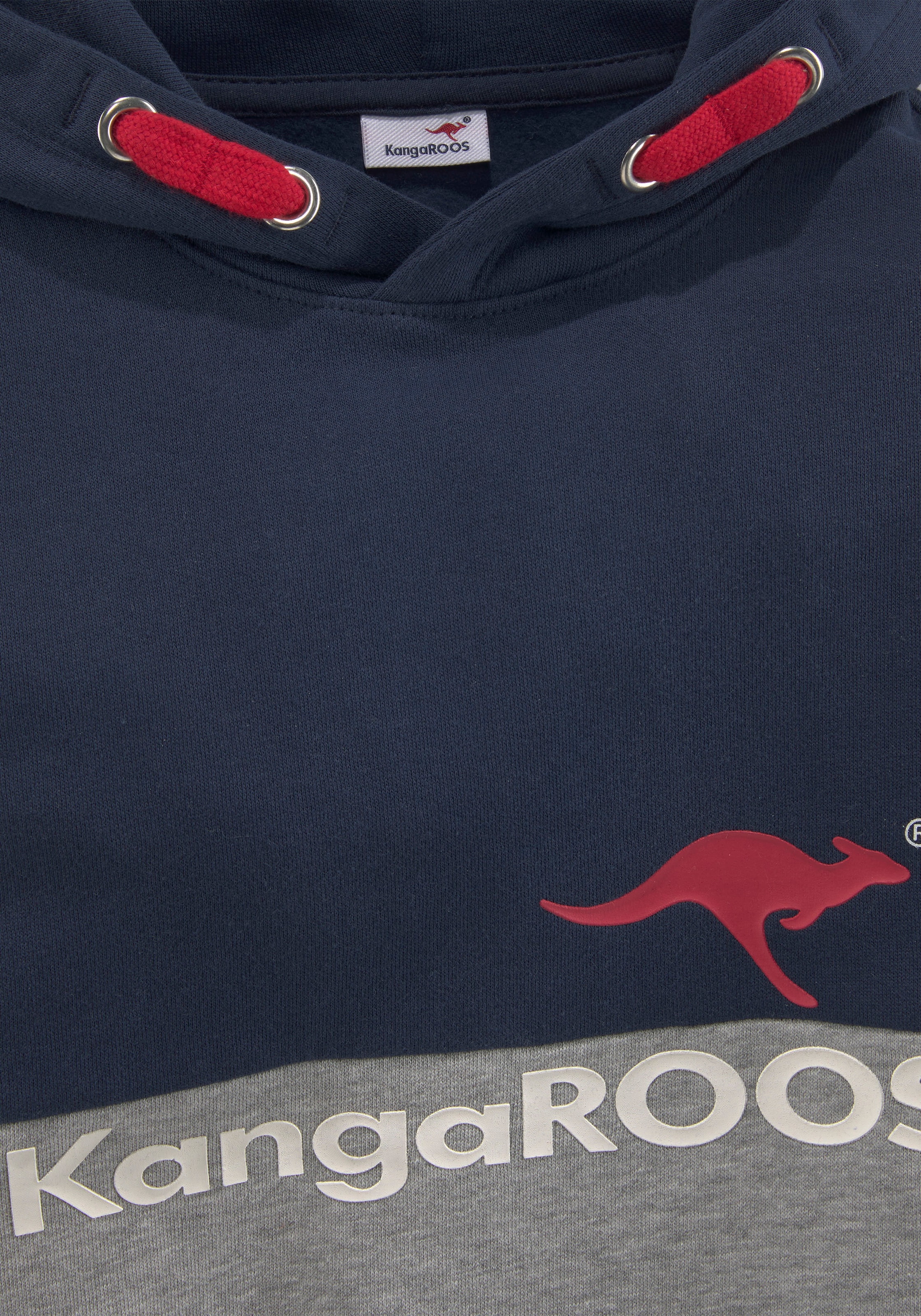 Preisermäßigung KangaROOS Kapuzensweatshirt, zweifarbig mit bestellen online BAUR Logodruck 