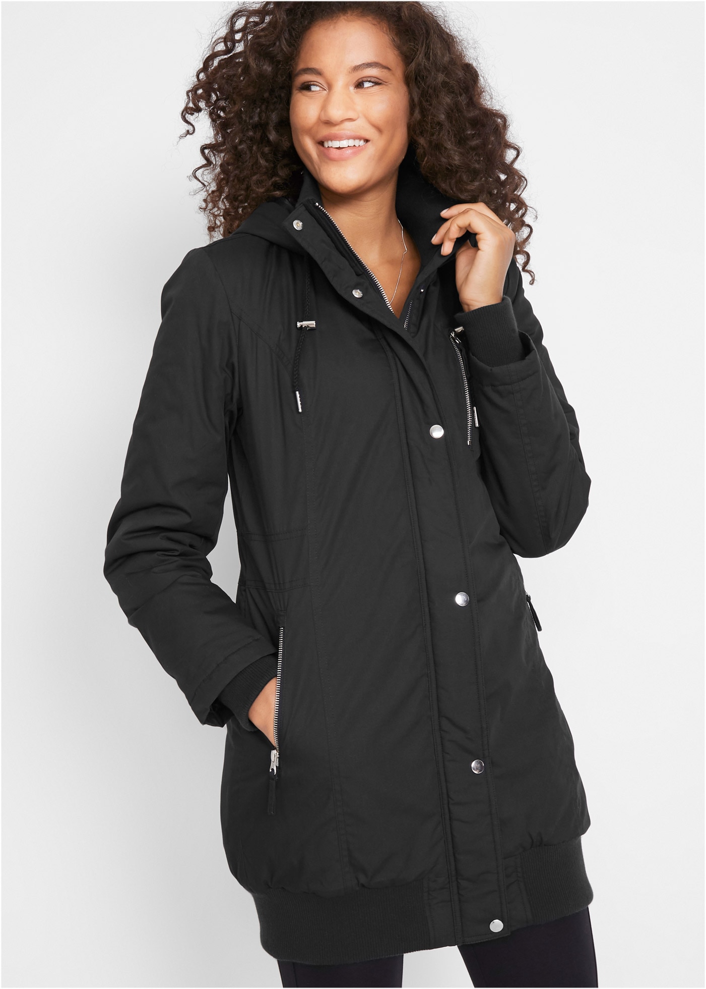 bonprix Langjacke "Longjacke mit Kapuze, wattiert" mit Kapuze Longjacke mit günstig online kaufen