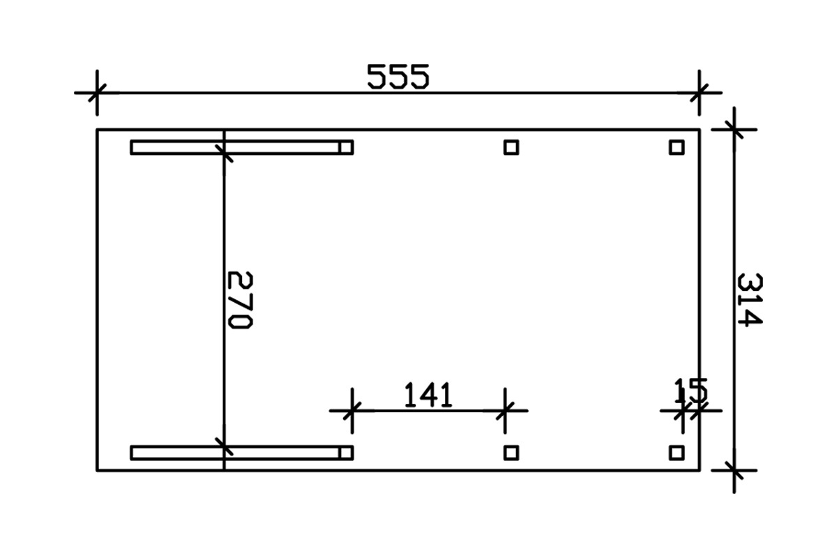 Skanholz Einzelcarport »Friesland Set 6«, Fichtenholz, 270 cm, dunkelgrau