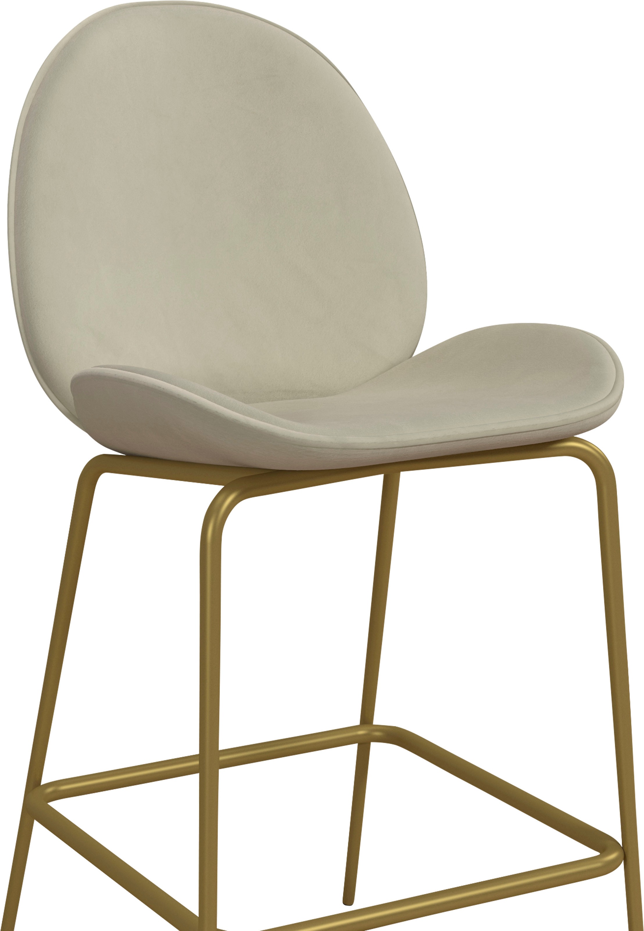 CosmoLiving by Cosmopolitan Barhocker »Astor«, (1 St.), Sitz und Rücken gepolstert, messingfarbenenes Gestell, Sitzhöhe 63 cm