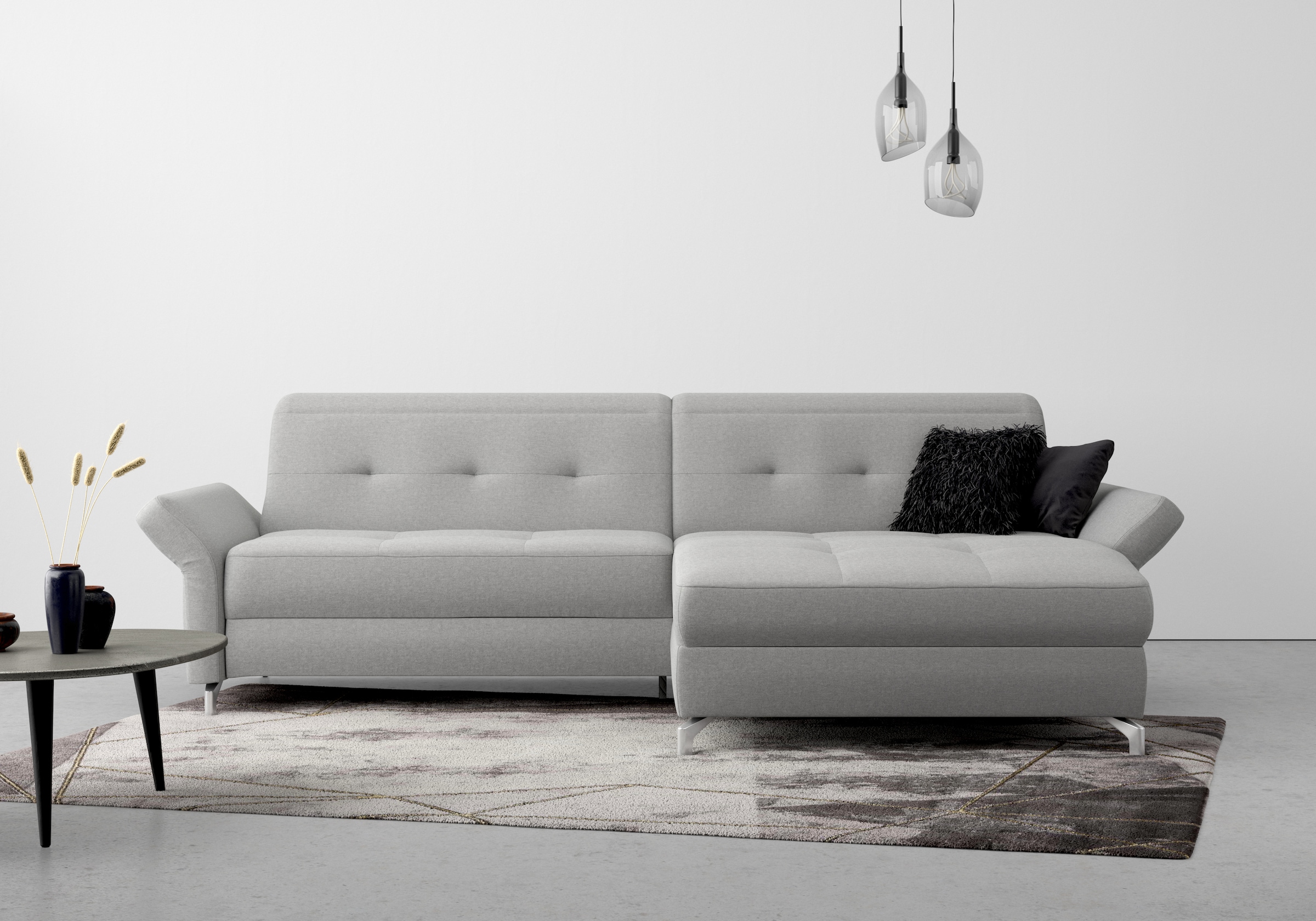 Home affaire Ecksofa "Maredo L-Form" Federkern, wahlweise auch mit Kopfteil günstig online kaufen