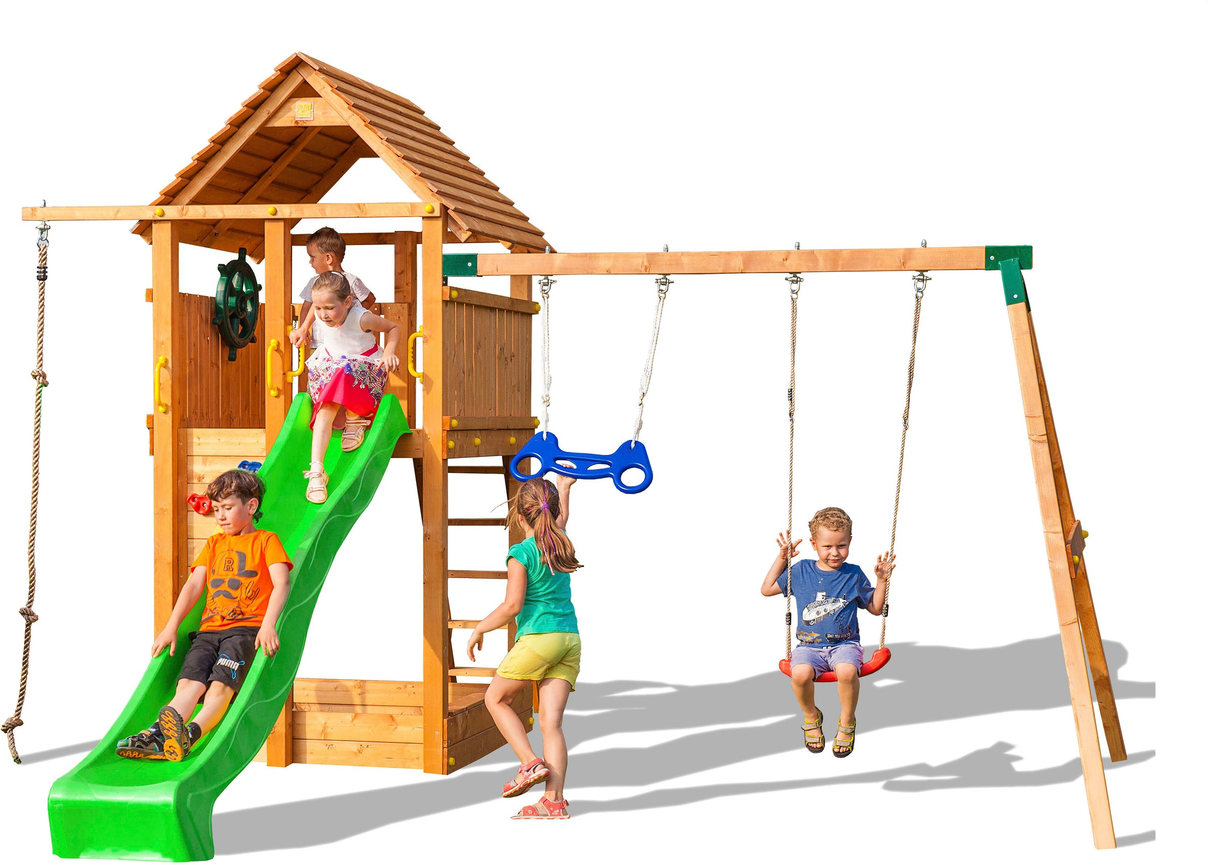 FUNGOO Spielturm »FORTRESS Move+«, mit Schaukel & Rutsche, Kletterwand