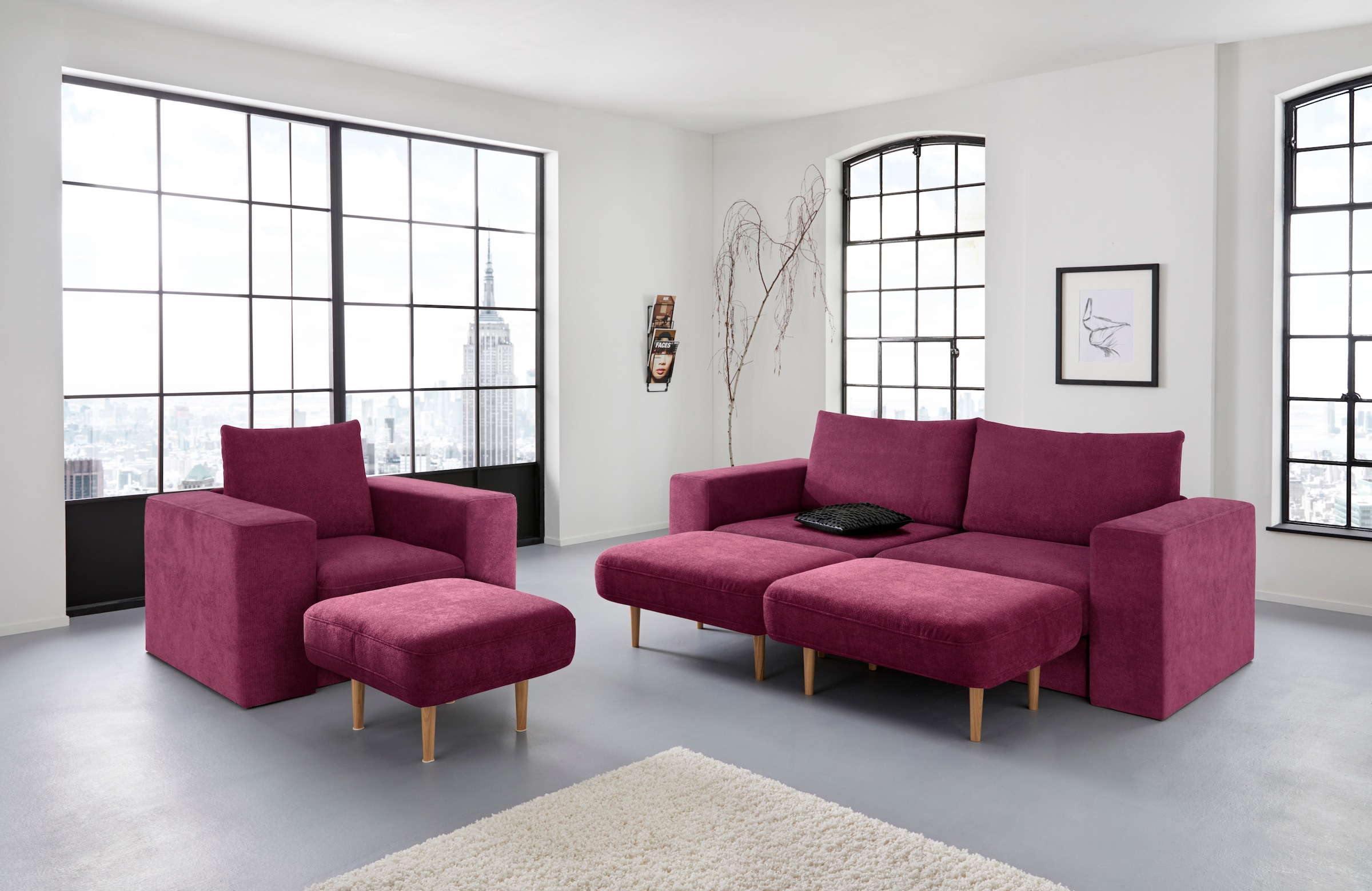 LOOKS by Wolfgang Joop Sessel »Looksv«, Verwandlungssessel: aus Sessel wird Sessel mit Hocker
