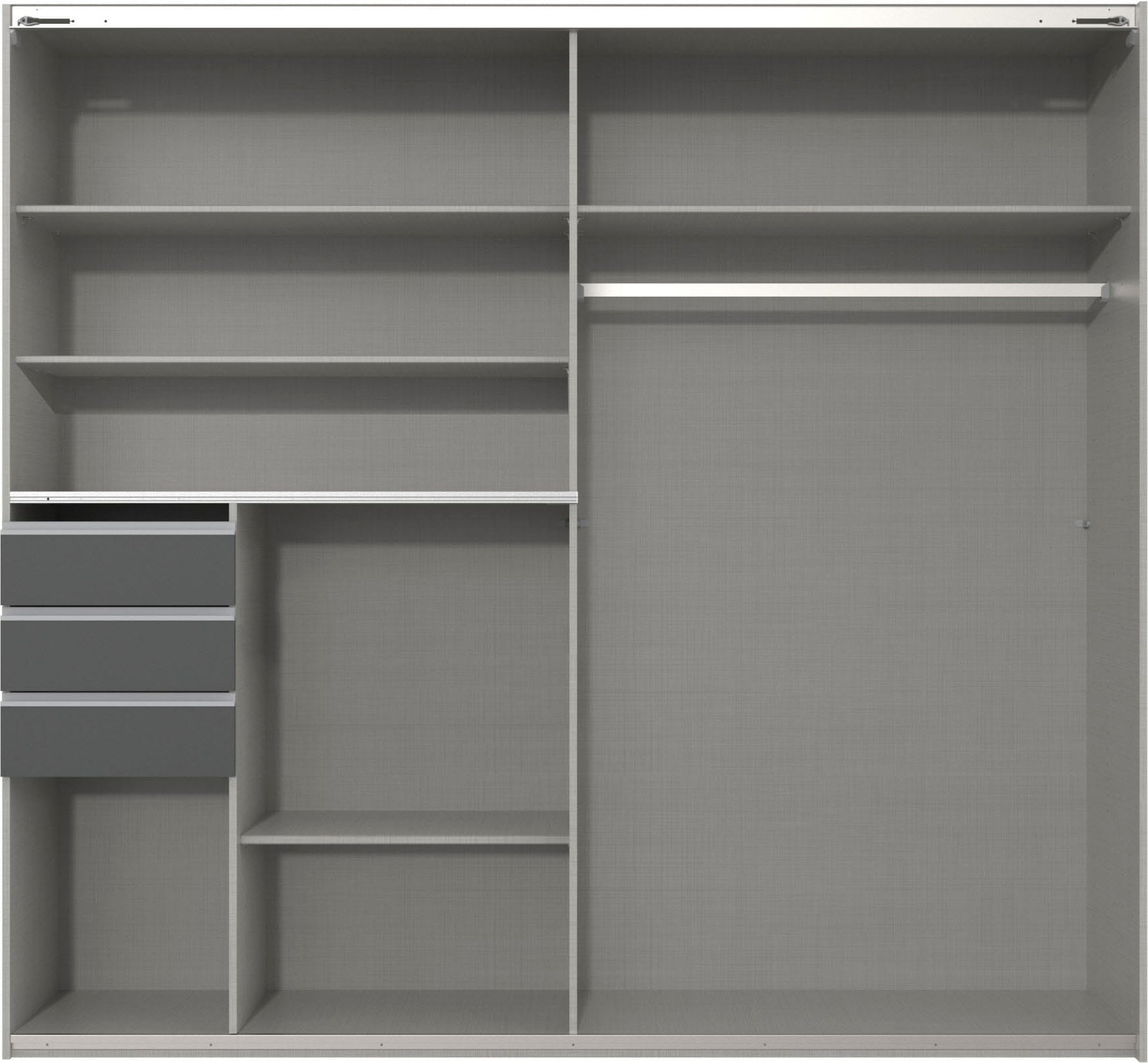 Wimex Schwebetürenschrank »Bremen in der Breite 180cm, wahlweise mit Spiegel«, mit moderner Multiplex Optik, inkl. Schubladen