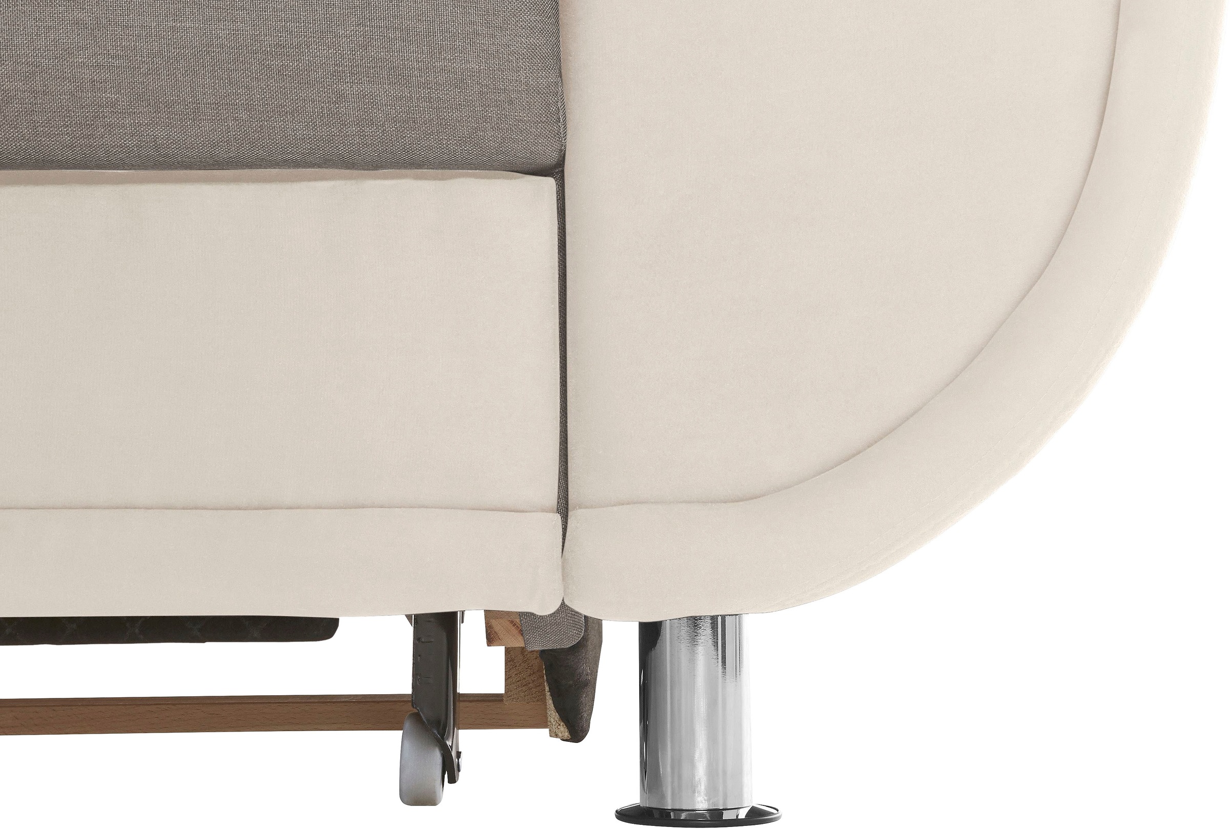 TRENDMANUFAKTUR Ecksofa »Rondo 3, zeitlos und bequem, Materialmix, breite Armlehnen, L-Form«, wahlweise mit Federkern für mehr Komfort, wahlweise mit Bettfunktion