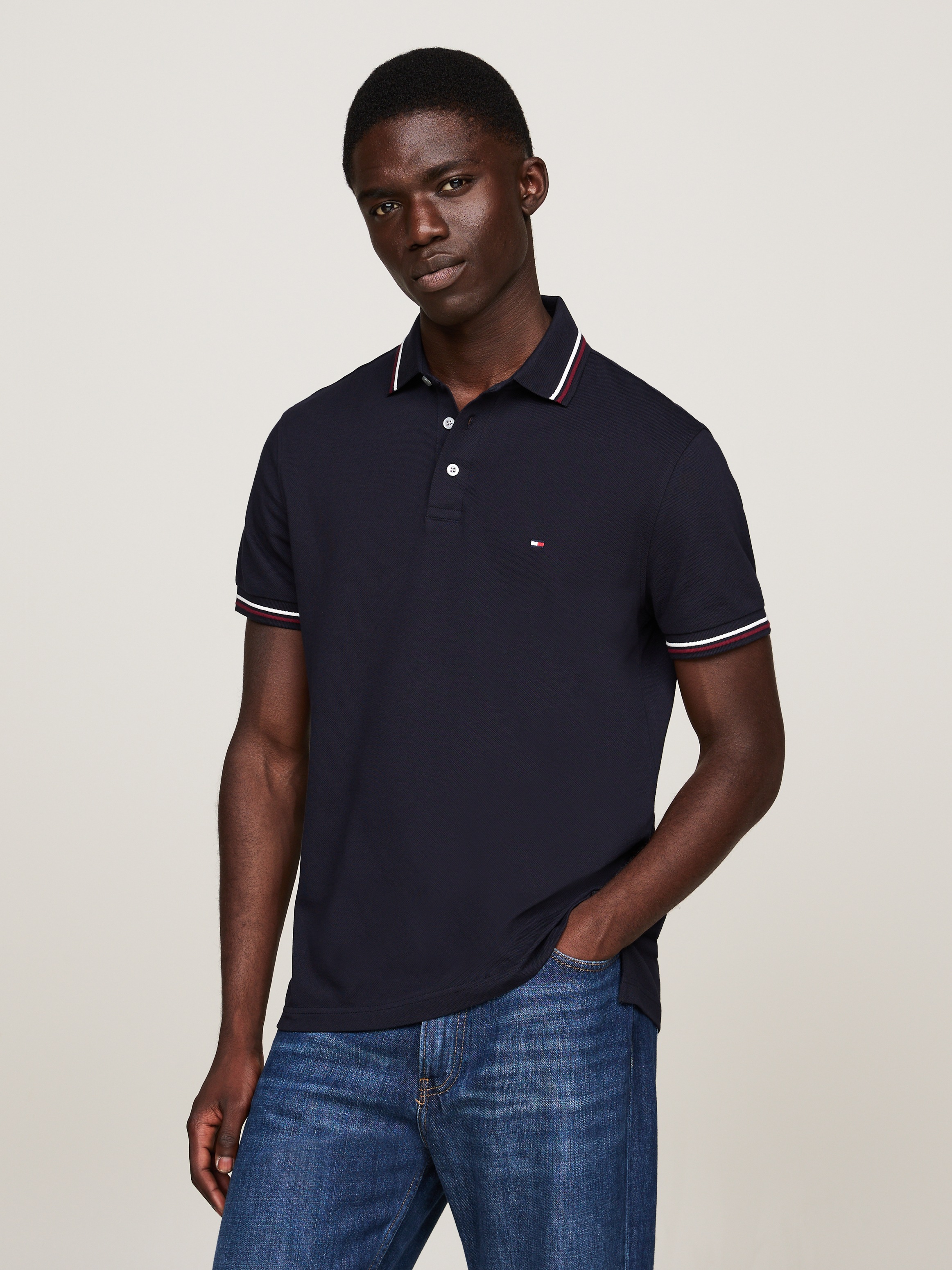 Tommy Hilfiger Poloshirt TIPPED SLIM FIT POLO mit Kontrast-Details günstig online kaufen