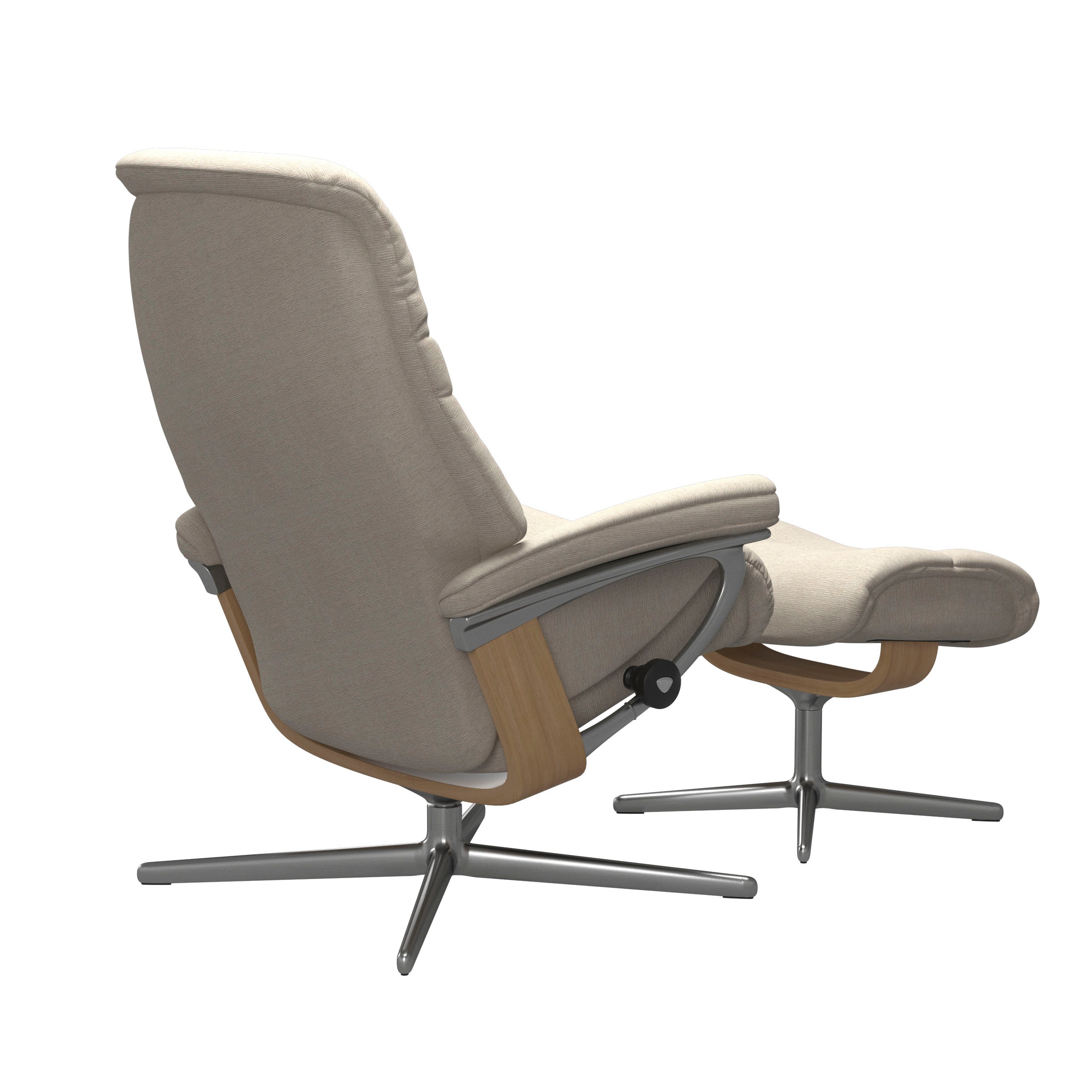 Stressless® Relaxsessel »Sunrise«, (Set, Relaxsessel mit Hocker), mit Hocker, mit Cross Base, Größe S, M & L, Holzakzent Eiche