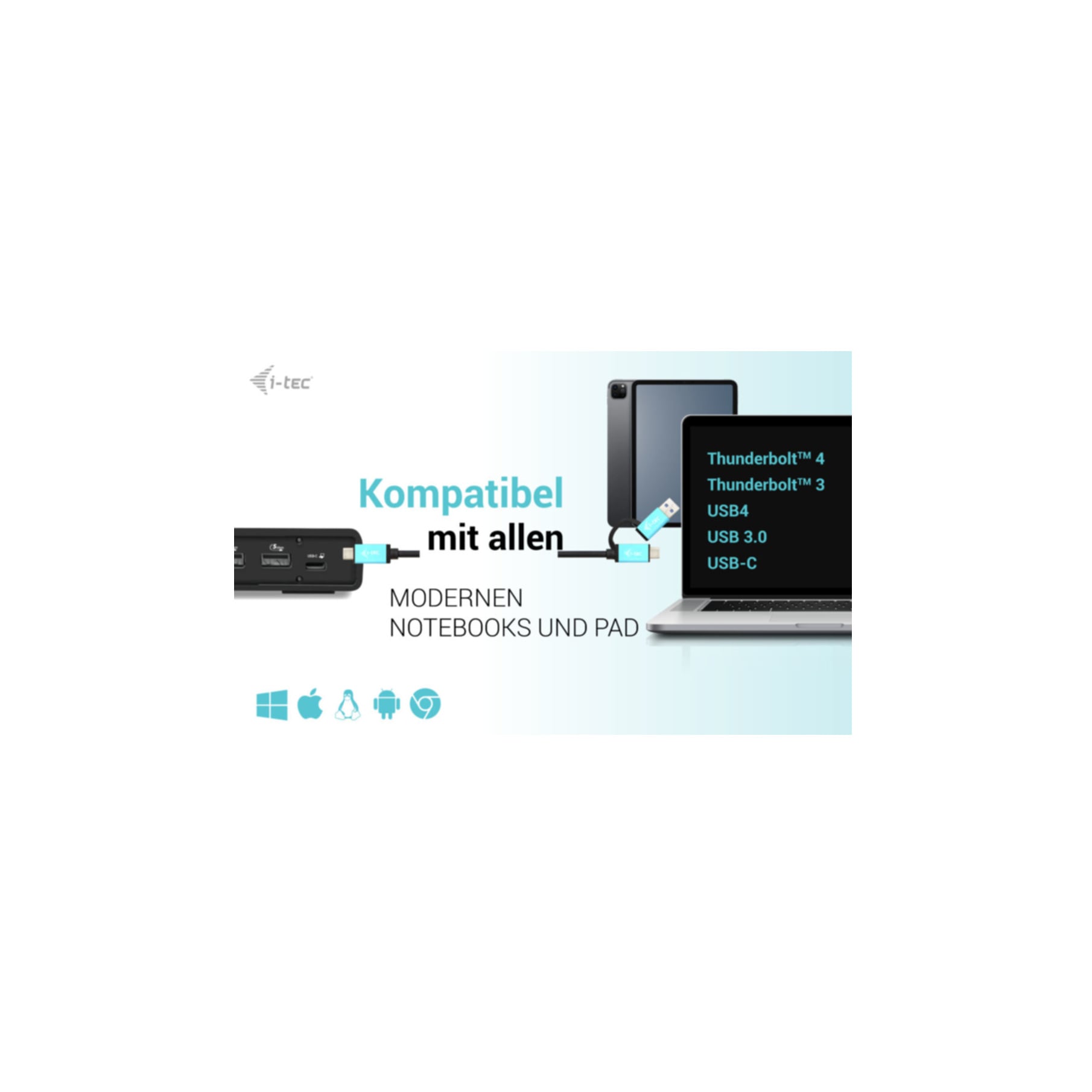 I-TEC Laptop-Dockingstation »USB 3.0 / USB-C / Thunderbolt 3 Dual Display Docking Station Gen2 + Po«