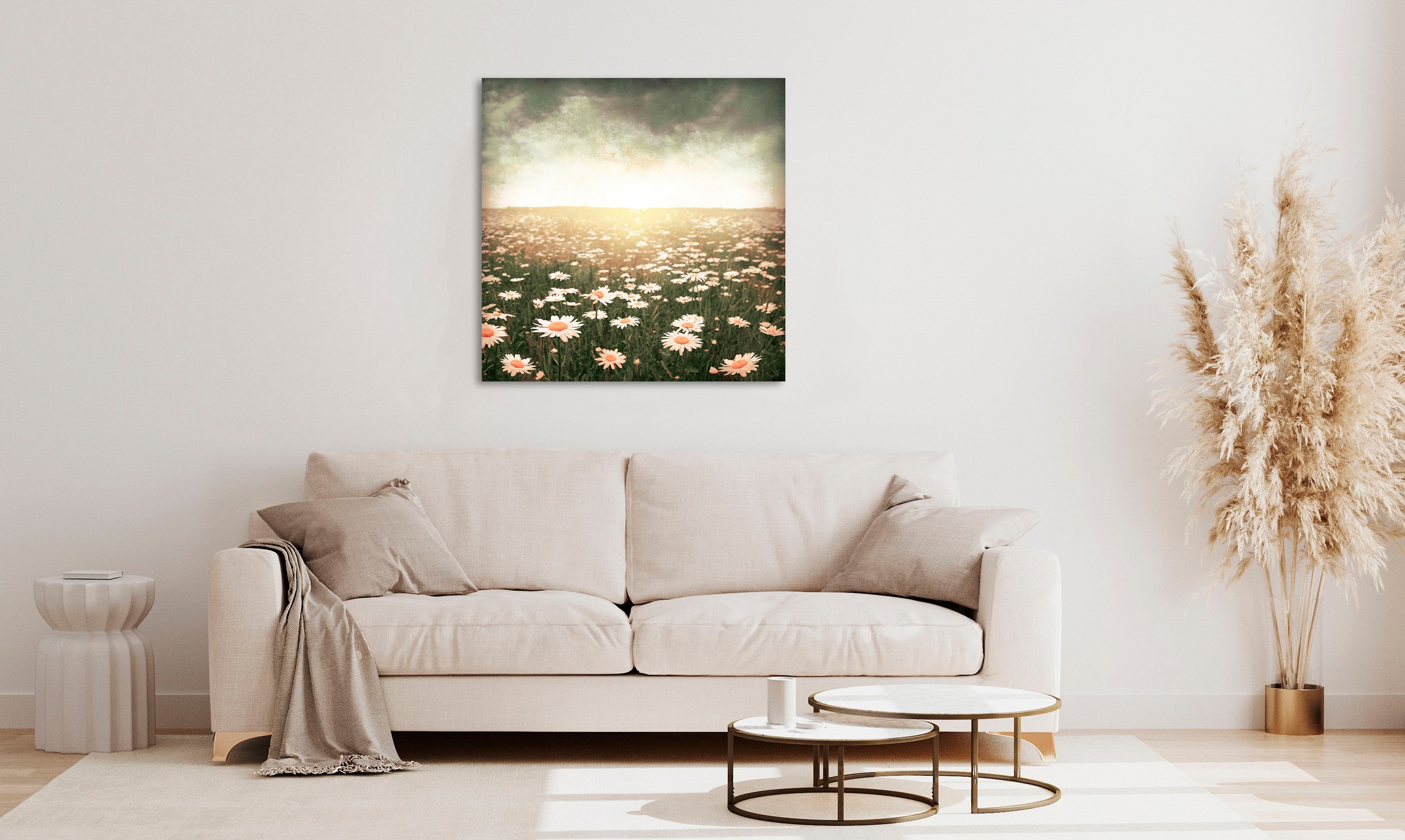 queence Acrylglasbild "Epson", Landschaft-Blumen-Himmel-Wiesen & Bäume-Pfla günstig online kaufen