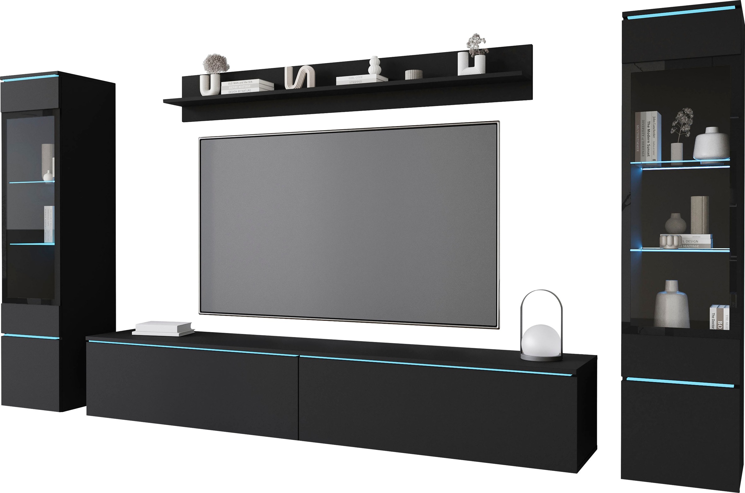 INOSIGN Wohnwand "VERA II" Komplett-Set, 4 Stk. tlg. Mediawand 260 cm, Vitr günstig online kaufen