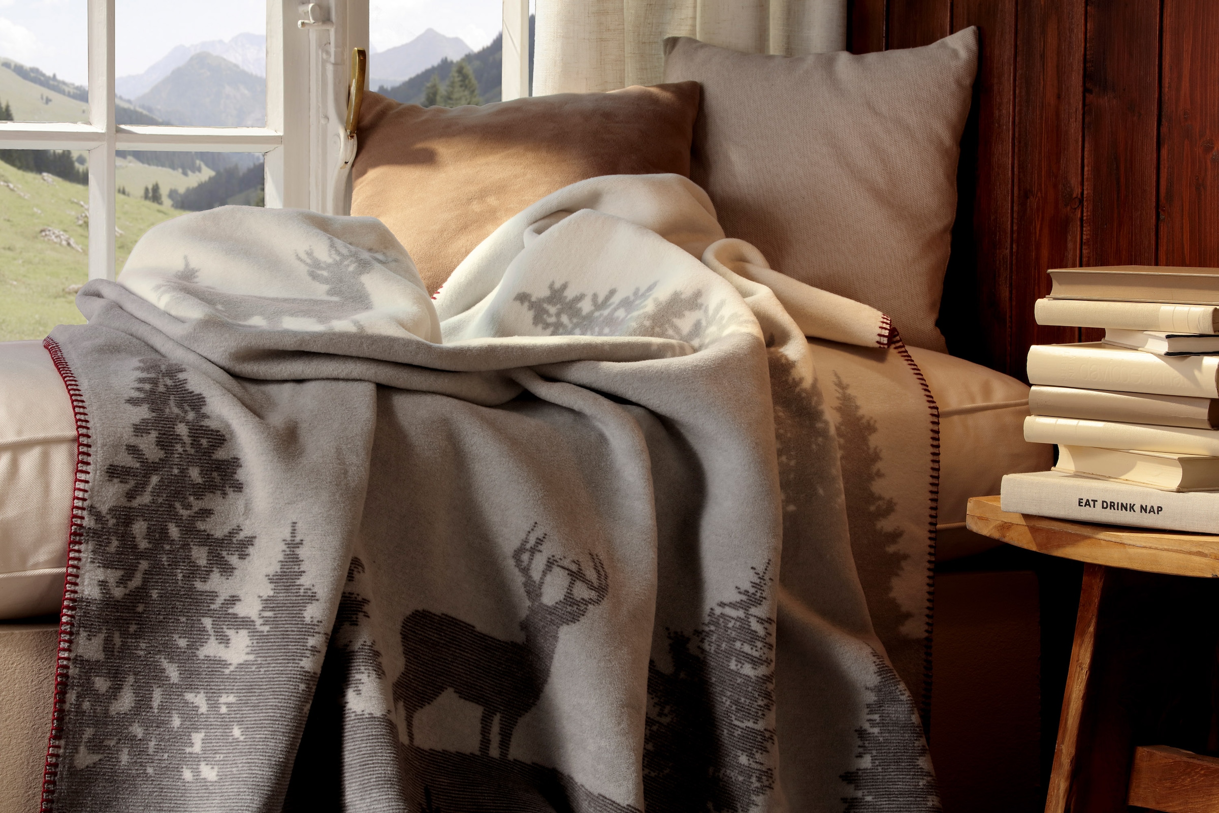 Biederlack Wohndecke »Deerlight« winterliche Alpenstimmung