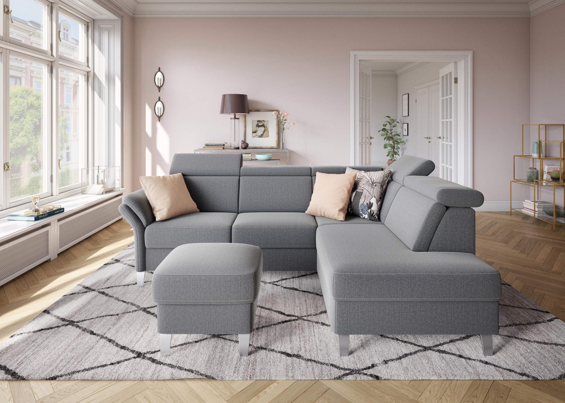 sit&more Ecksofa "Vincenzo L-Form" inklusive Kopfteilverstellung, wahlweise günstig online kaufen