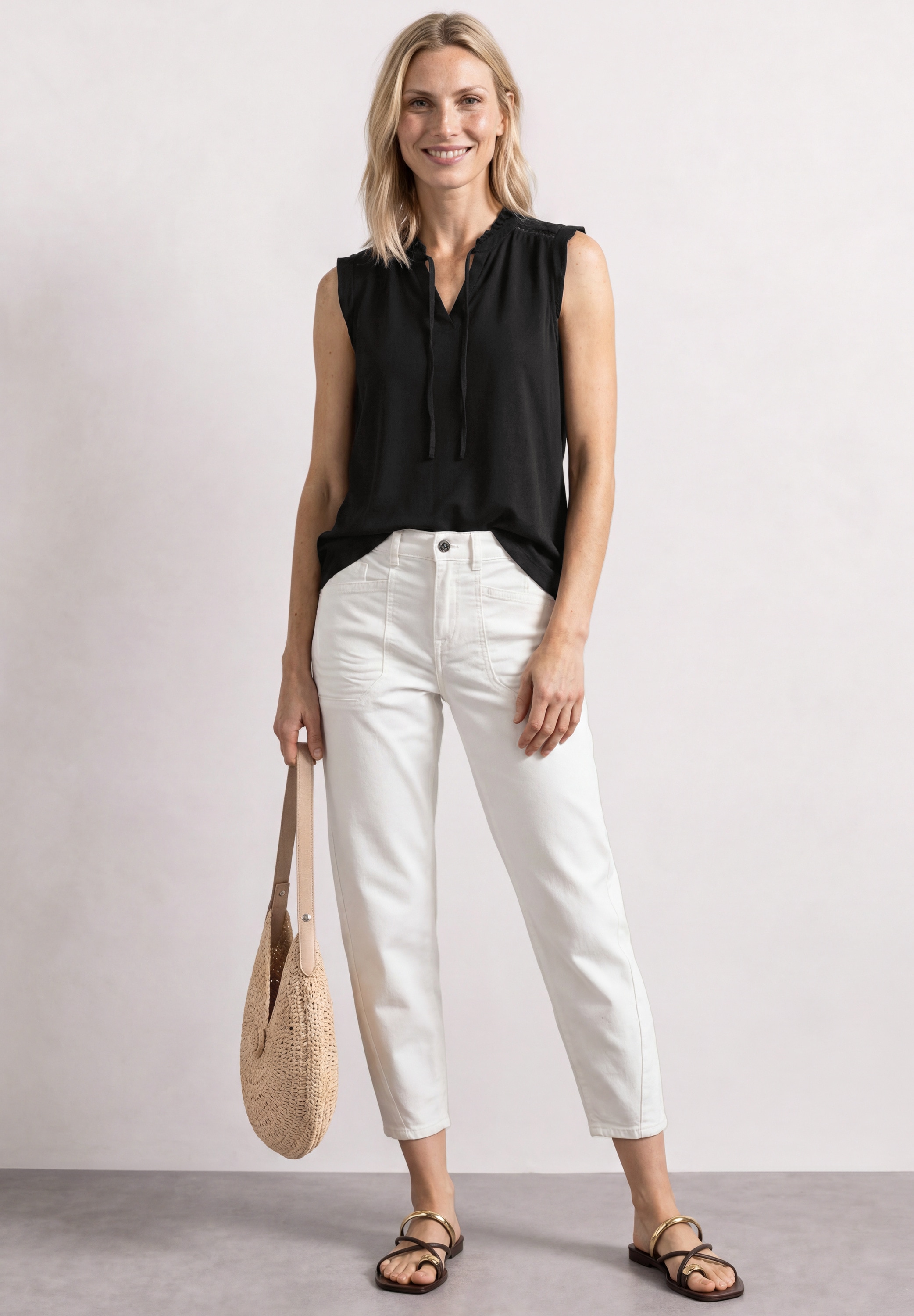 STREET ONE Shirttop mit Volantärmeln