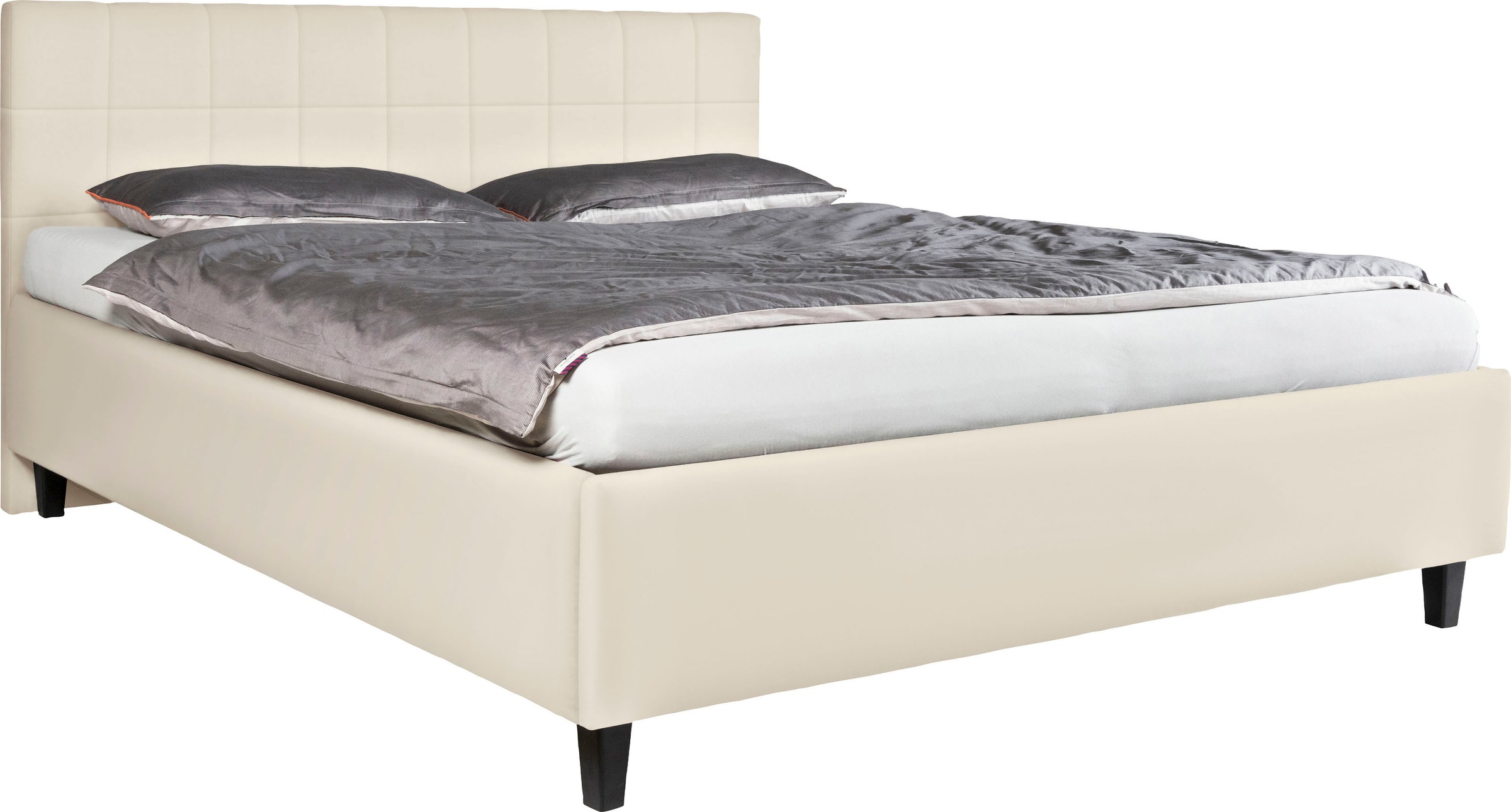 Polsterbett ALINA "Pepe", beige (schlamm tls 49), B:167cm H:102cm L:212cm, Kunstleder TLS (100% Polyester), Betten, Polsterbett, wahlweise mit Matratze und Lattenrost, in diversen Ausführungen