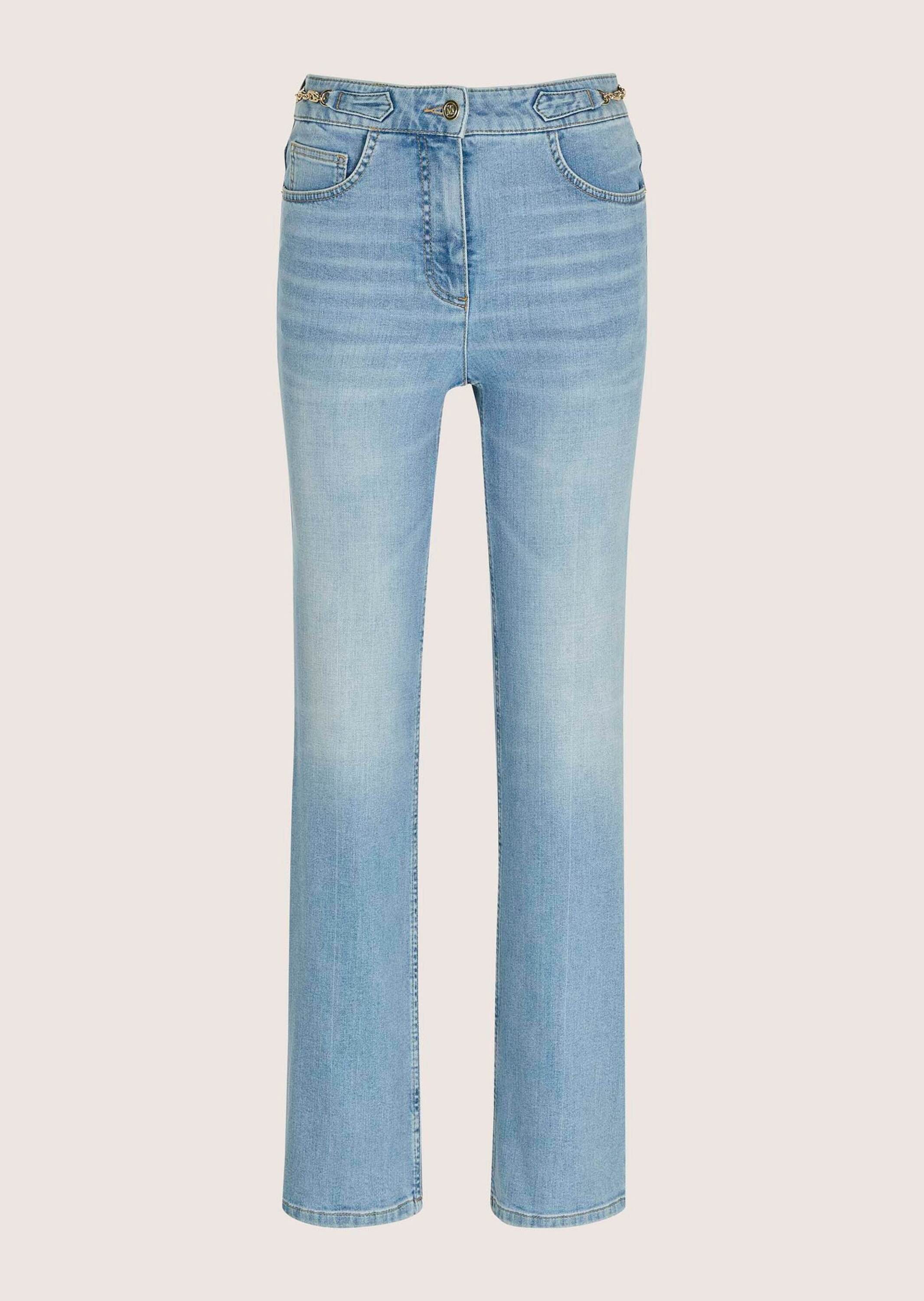 MADELEINE "Jeans Straight-Leg-Jeans mit Formbund" Jeans mit weitem Bein und icegoldfarbenen Accessoires