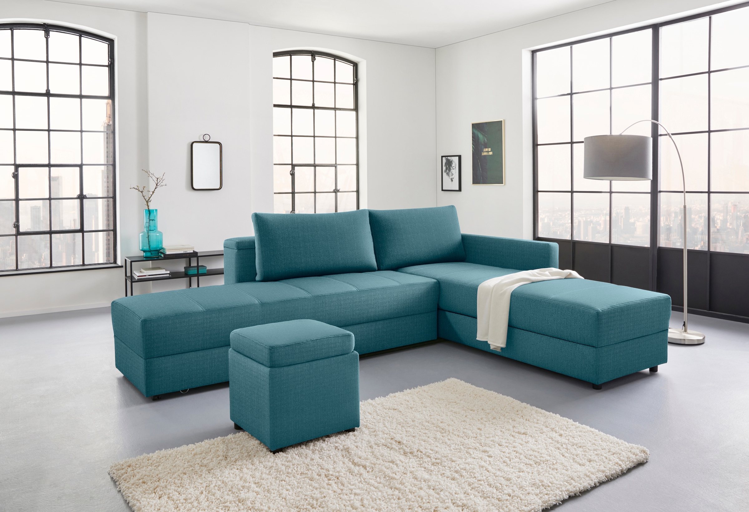 LOOKS by Wolfgang Joop Ecksofa »LooksIII L-Form«, durch Drehfunktion zum Bett wandelbar, inklusive Staufach
