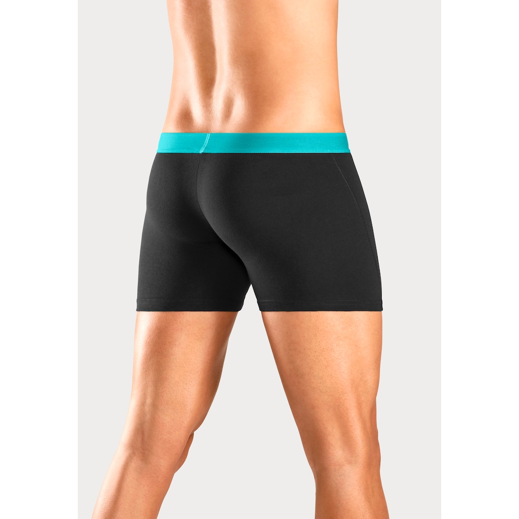 Bruno Banani Langer Boxer »Unterhose für Herren«, (Packung, 4 St.), mit auffälligem Logobund