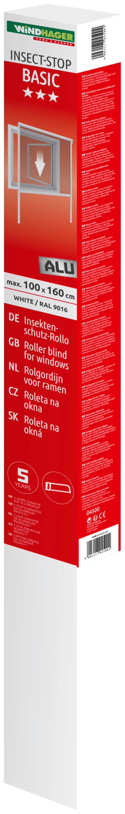 Windhager Insektenschutz-Fensterrahmen »Rollo Basic«, BxH: 100x160 cm, kürzbar, inkl. Befestigungsmaterial