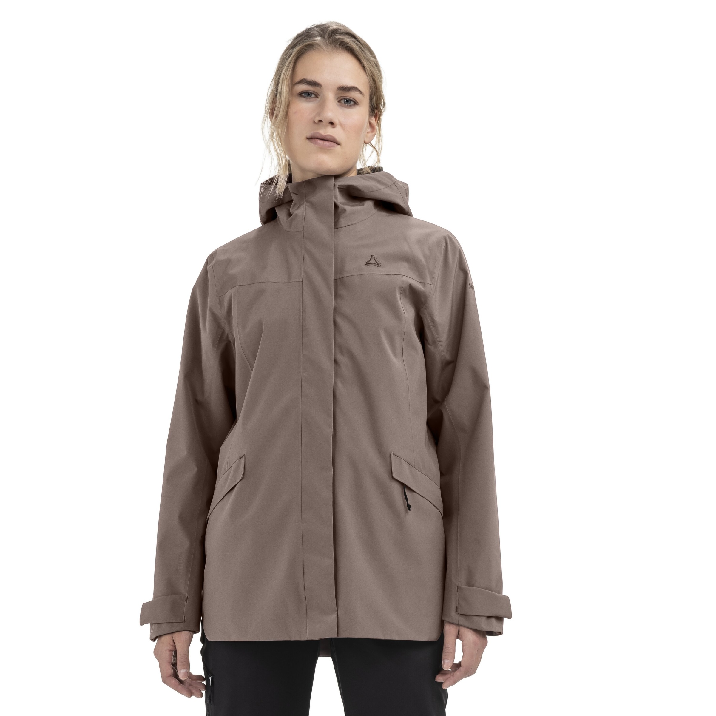 Outdoorjacke SCHÖFFEL "CIRC Jacket Style Smue WMN", Damen, Gr. 42, 3905, braun, Oberstoff: 100% Polyester; (Membran: Thermoplastisches Elastomer); Futter: 100% Polyester, regular fit, hoch geschlossener Ausschnitt, Jacken Outdoorjacke