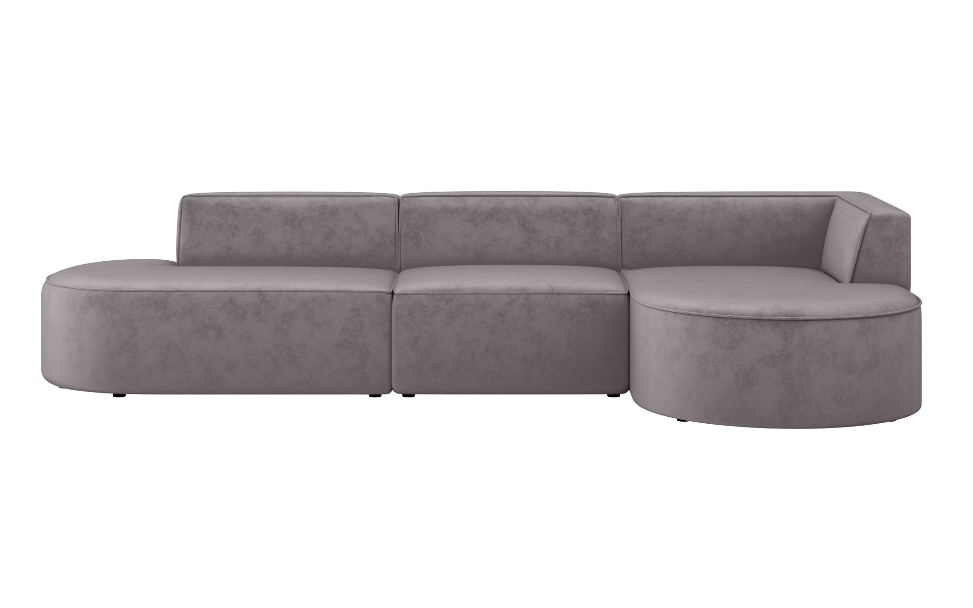 andas Ecksofa »EIVIND Designer Sofa mit Ottomane rechts/links, B/T/H: 343/159/72 cm«, L-Form mit Wellenunterfederung, auch in Feincord und Bouclé