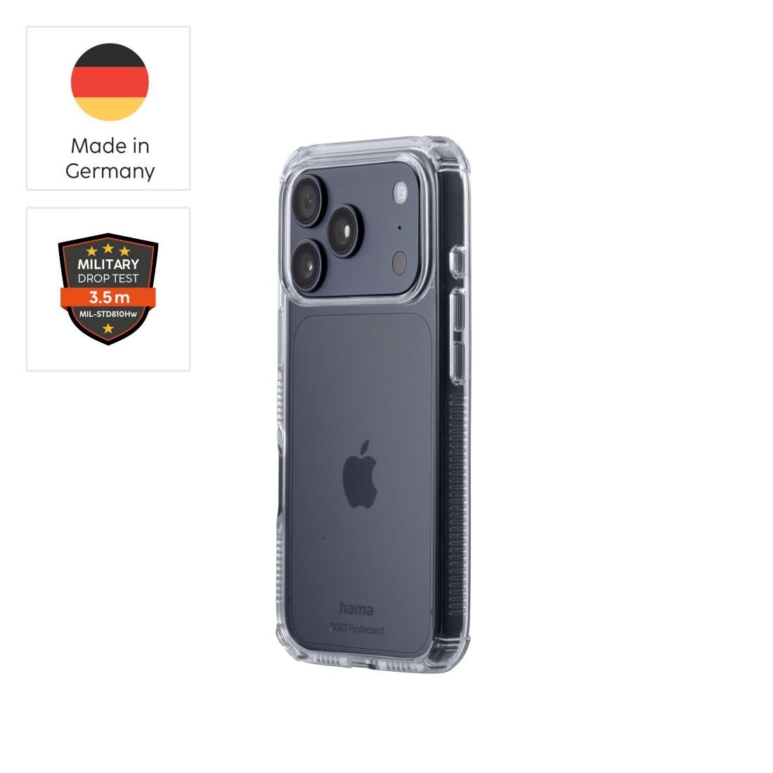 Hama Smartphone-Hülle »Handyhülle „Extreme Protect“ für iPhone 17 Pro (stoßfest, sturzsicher)« kratzfest, Anti-Vergilbung