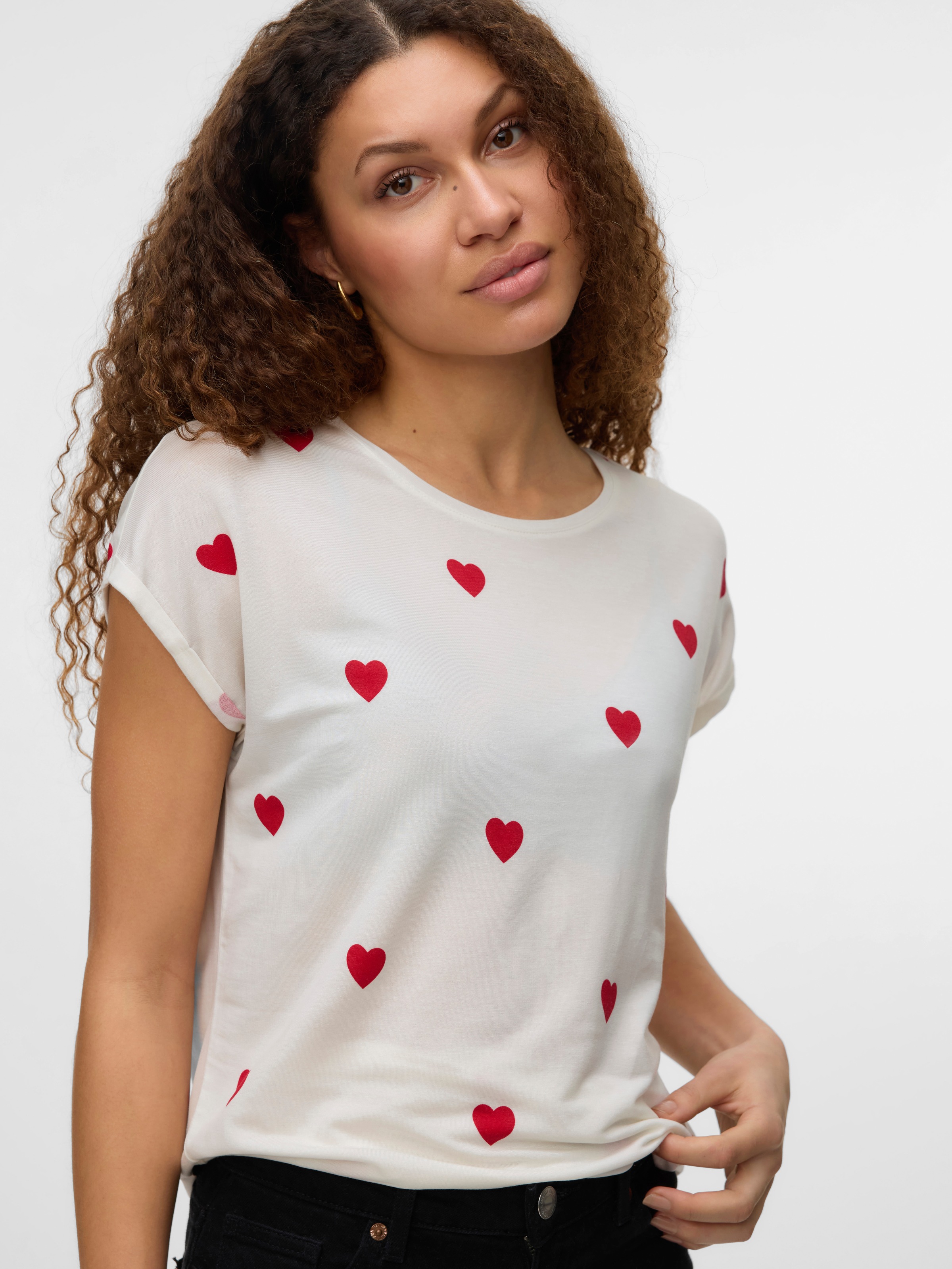 Vero Moda Kurzarmshirt "VMAVA SS TOP MULTI AOP NOOS" Materialmix, regular f günstig online kaufen