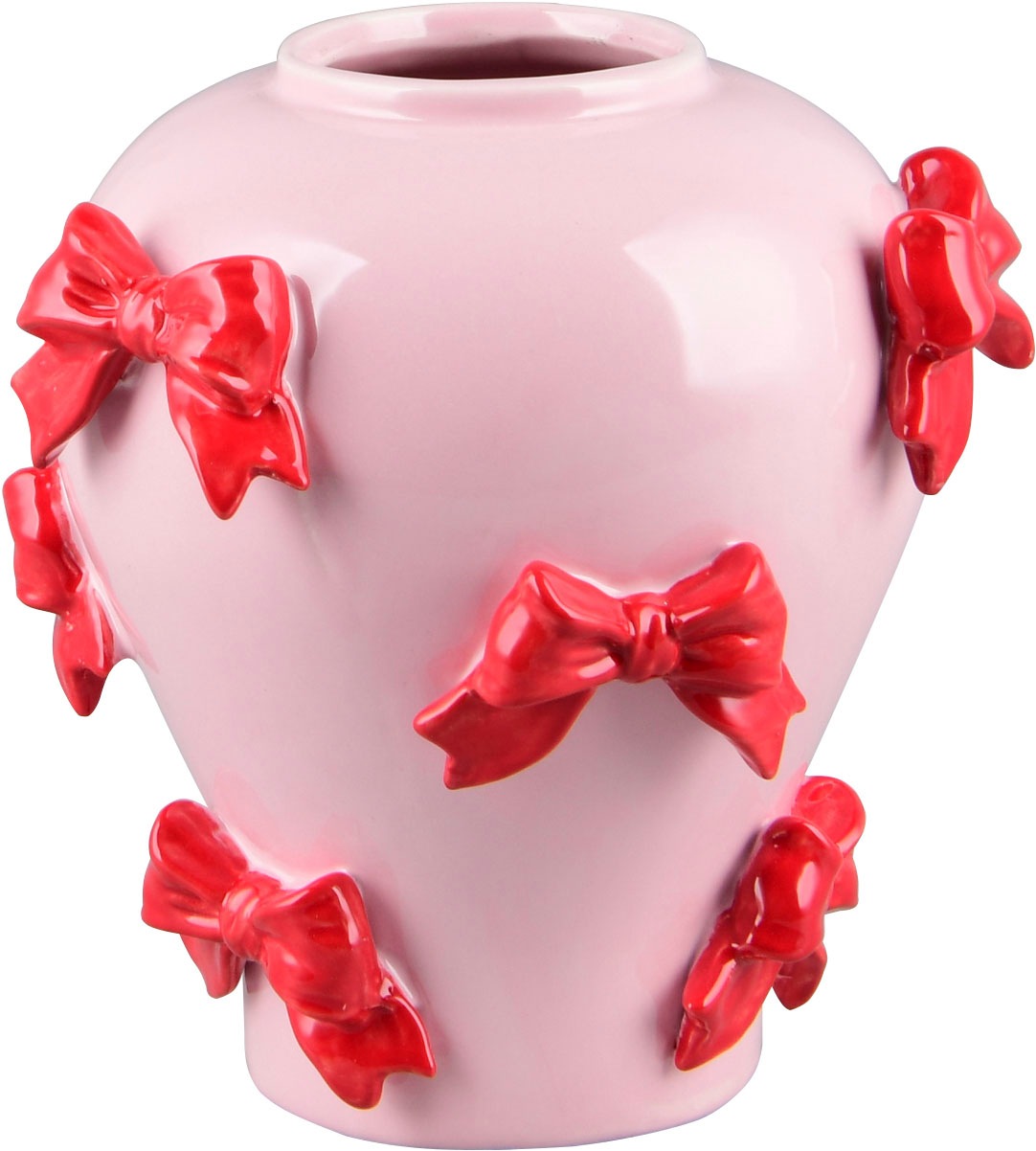 MIRRORS AND MORE Dekovase "BAILY" Bunte Dekovase mit Schleifen günstig online kaufen