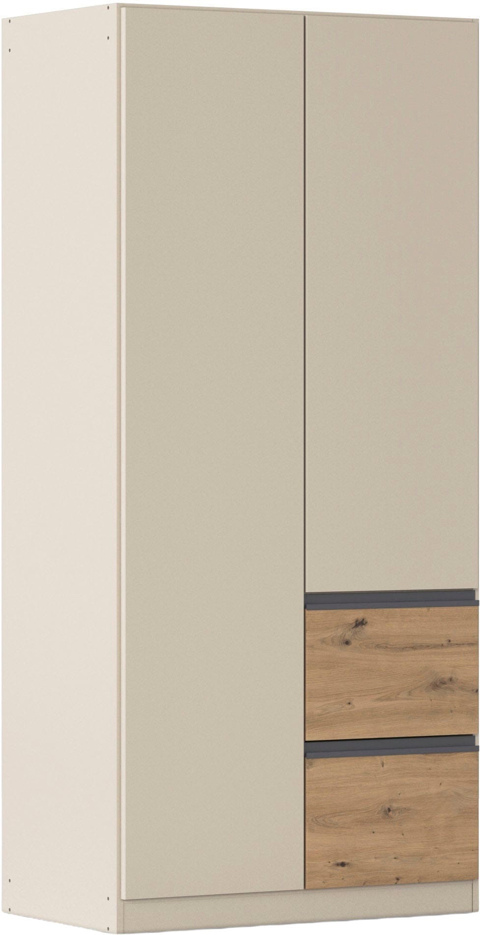 rauch "Kleiderschrank Schrank Garderobe Wäscheschrank COSTA Breite 91 cm" in 3 Ausstattungen BASIC/CLASSIC/PREMIUM, Breite 91 cm grifflose Front mit Push-to-Open Funktion MADE IN GERMANY