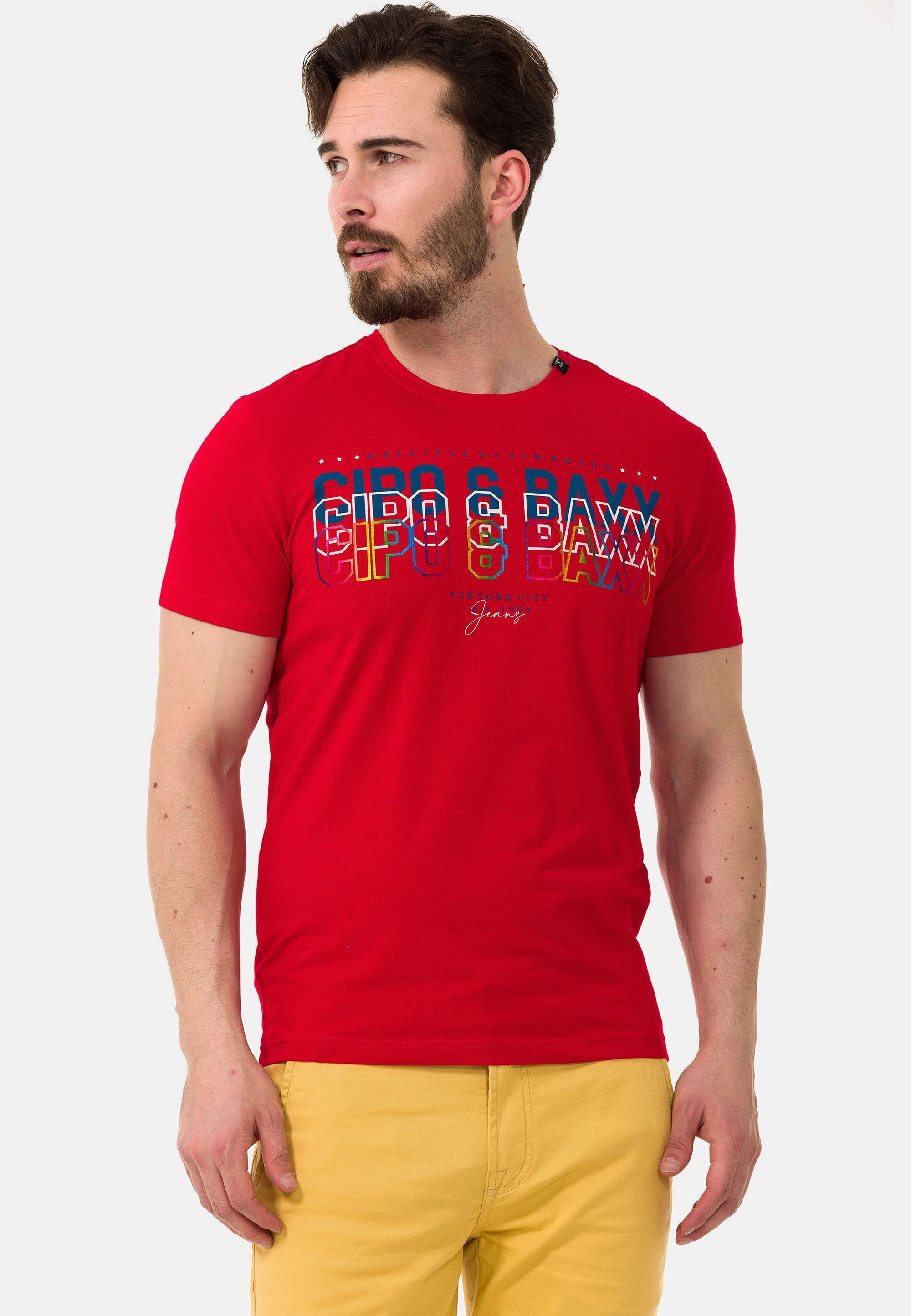 Cipo & Baxx T-Shirt "CT717" gerade geschnitten