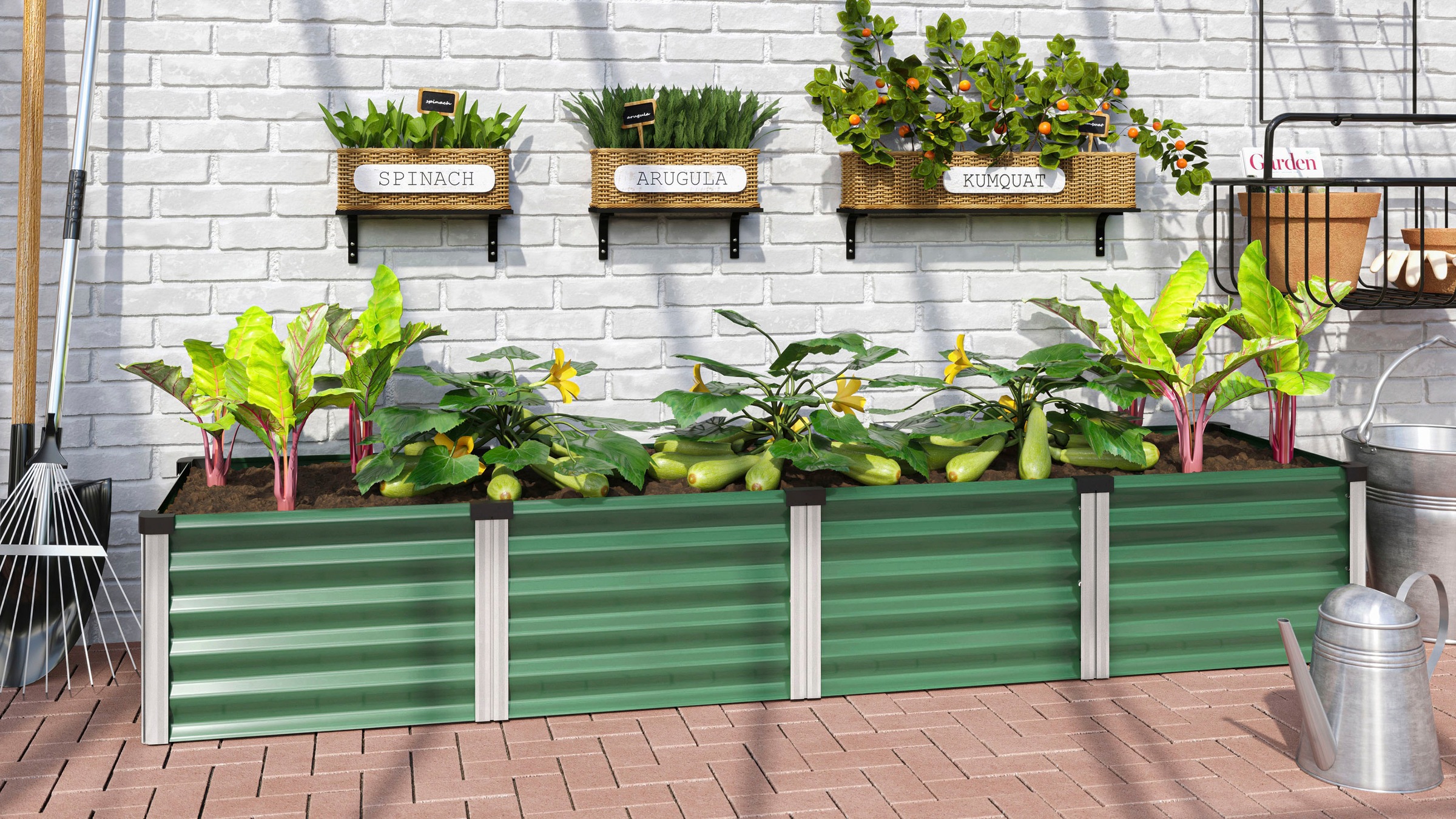 Vitavia Hochbeet »Meta In&Out 401 L«, BxTxH: 65x245x40 cm, seegras/alu