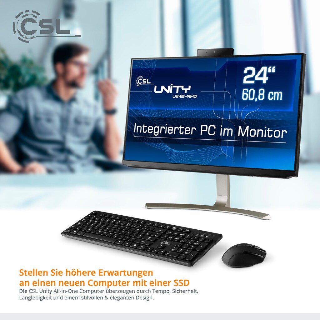 CSL All-in-One PC »Unity U24B-AMD / 3200G / 500 GB / 8 GB RAM / Win 11«