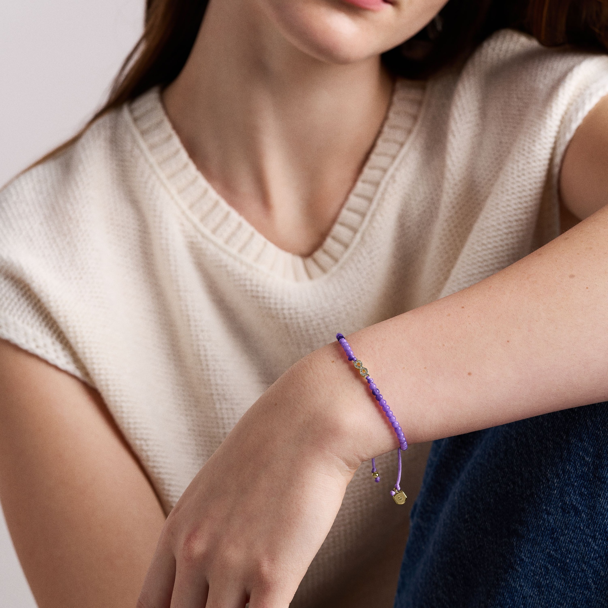Fossil Armband »Sutton - Infinity Unendlichkeitsschleife« mit Glasstein - mit Acryl