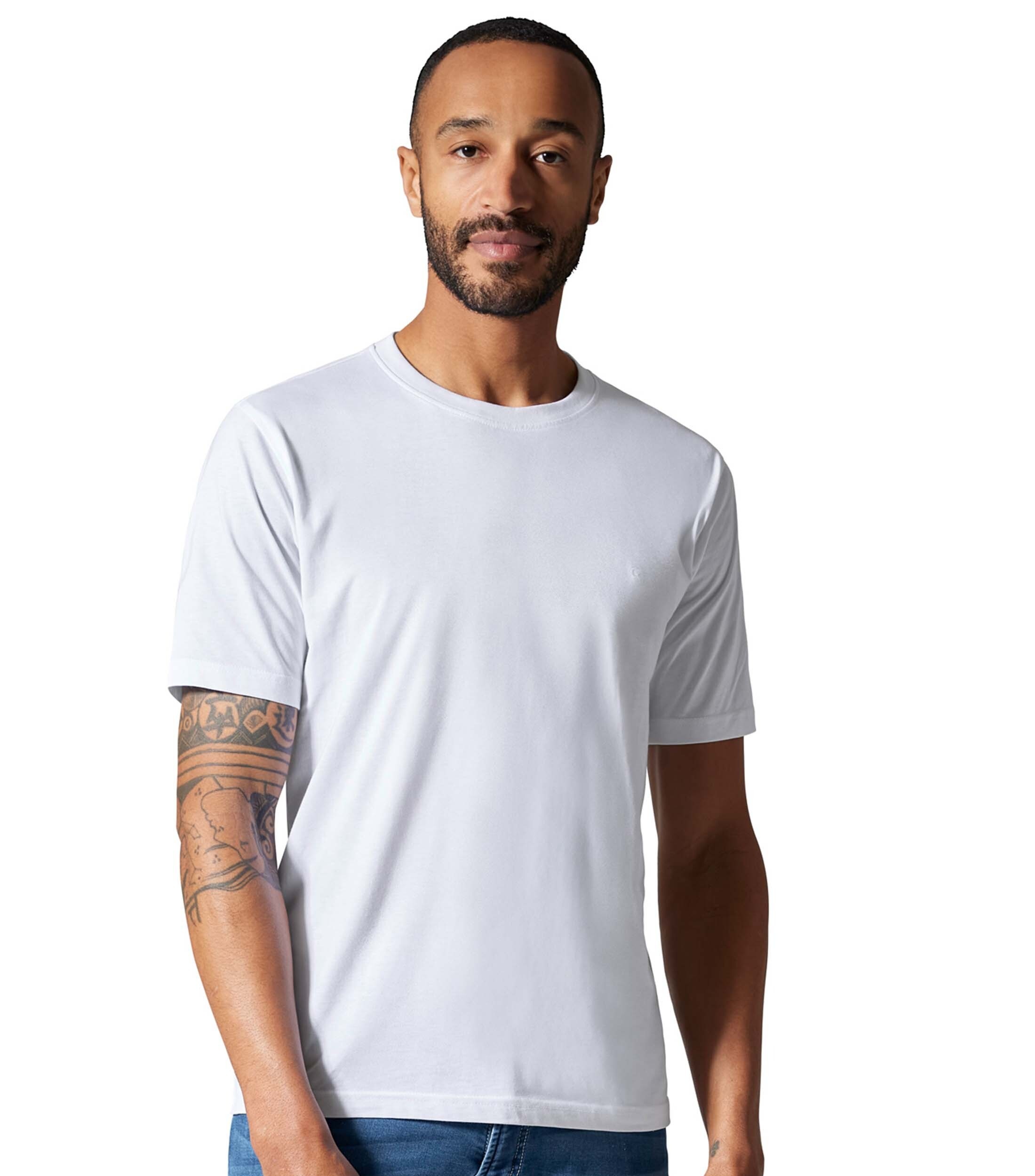 T-Shirt CASAMODA "CASAMODA T-Shirt Doppelpack uni", Herren, Gr. 4XL, weiß, 100% Baumwolle, Shirts T-Shirt