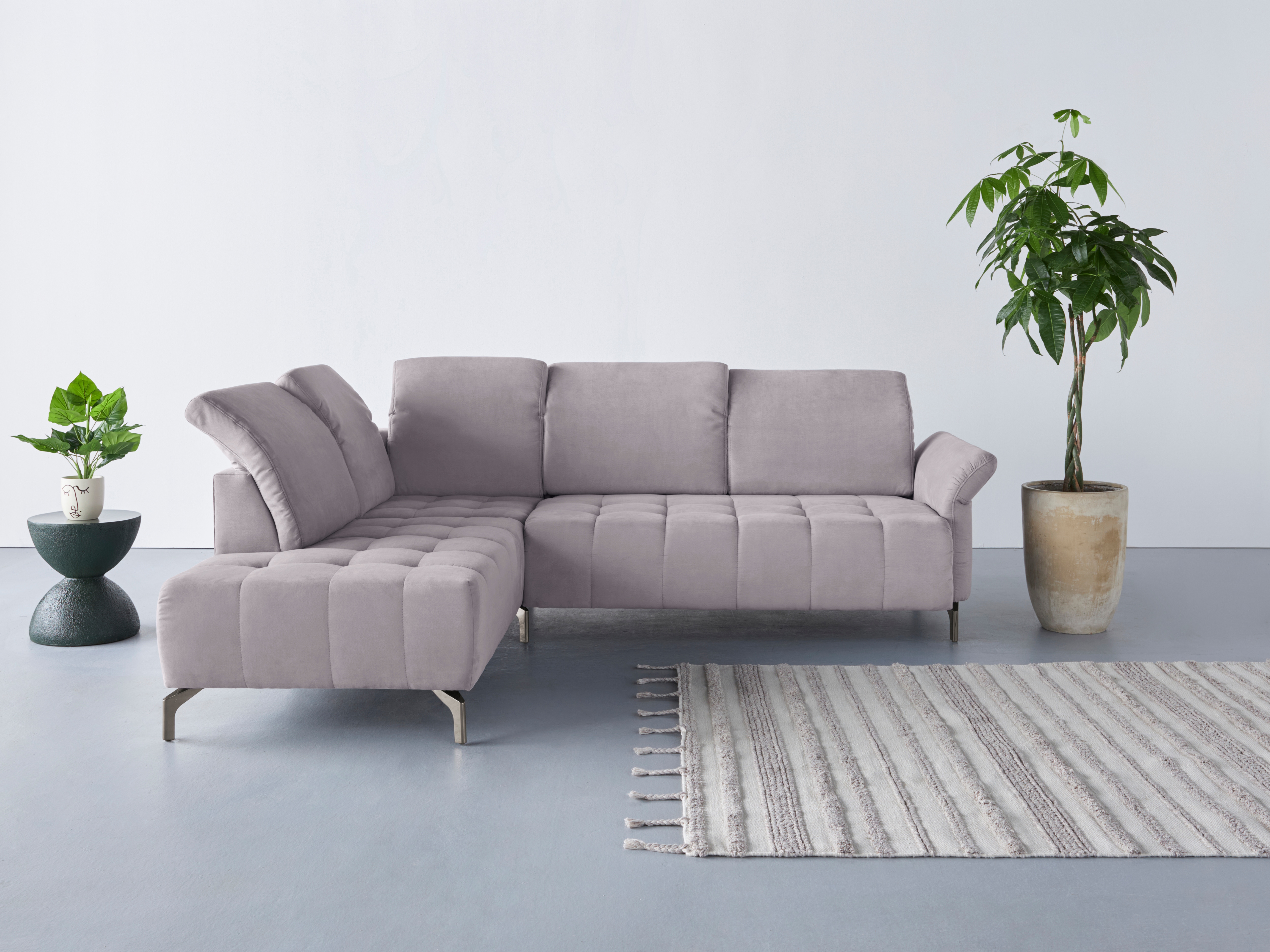 OTTO home Ecksofa "Fresh L-Form" Federkern, wahlweise Kopfteilverstellung und motorischer Vorziehsitz
