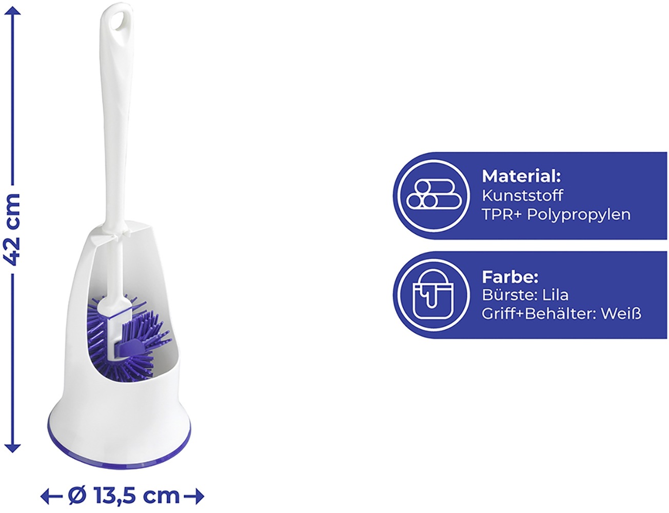 Maximex Reinigungs-Set »WC-Hygiene«, WC-Garnitur mit Randbürste und WC-Aktiv-Haftgel mit Ozean-Duft, 500 ml