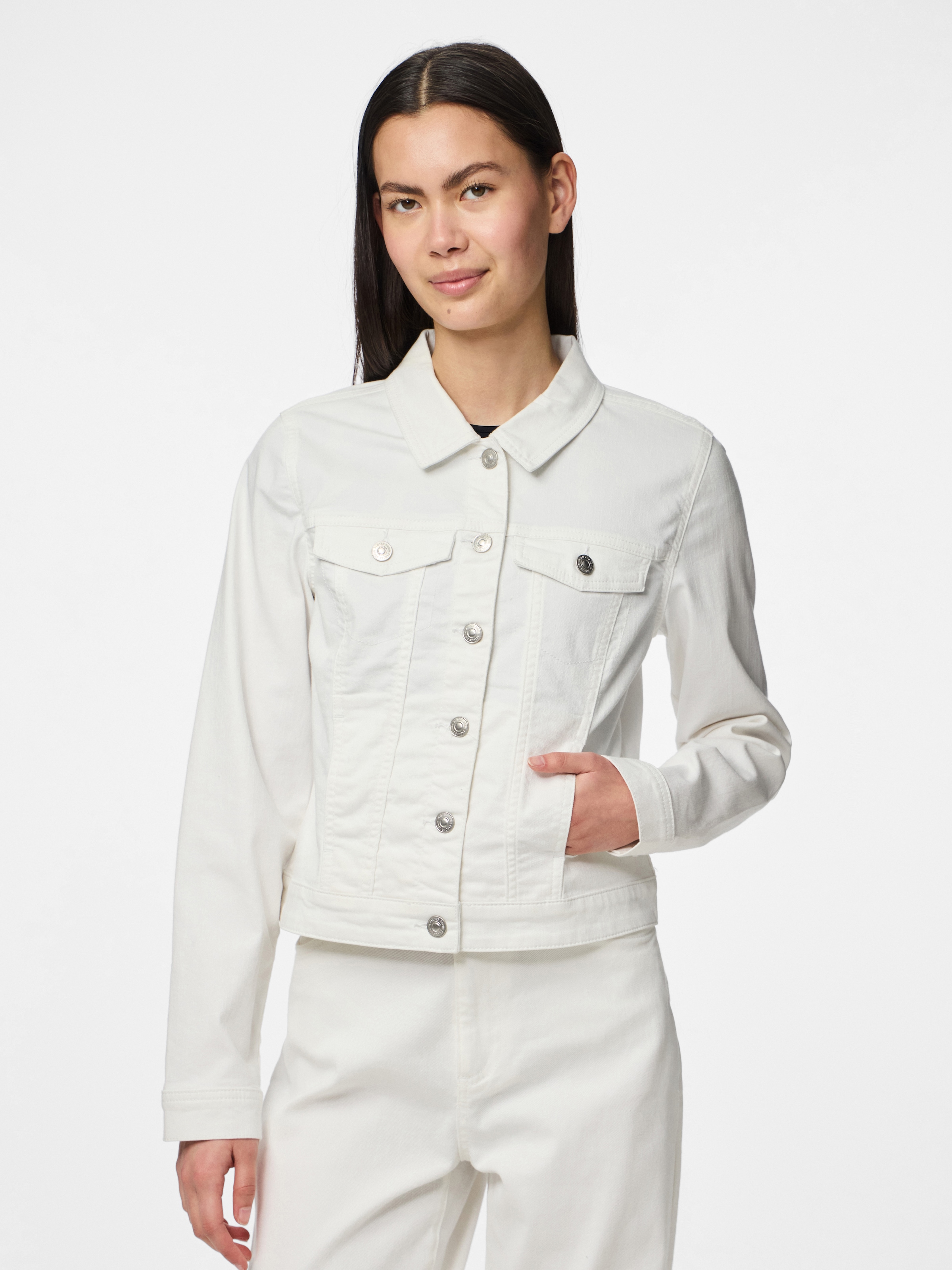 pieces Jeansjacke "PCOIA LS DNM JACKET BWHI NOOS BC" günstig online kaufen