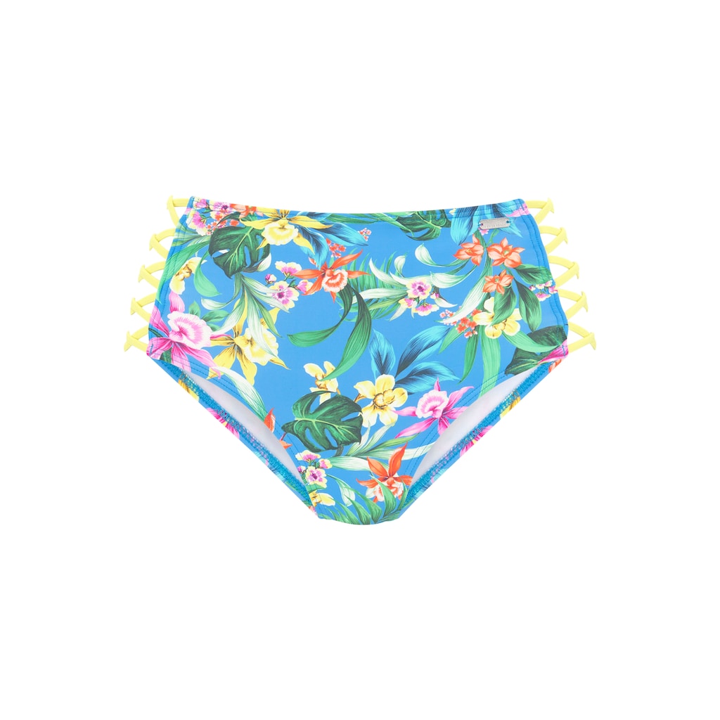 Venice Beach Bikini-Hose »Hanni«, mit tropischem Print und gelben Details