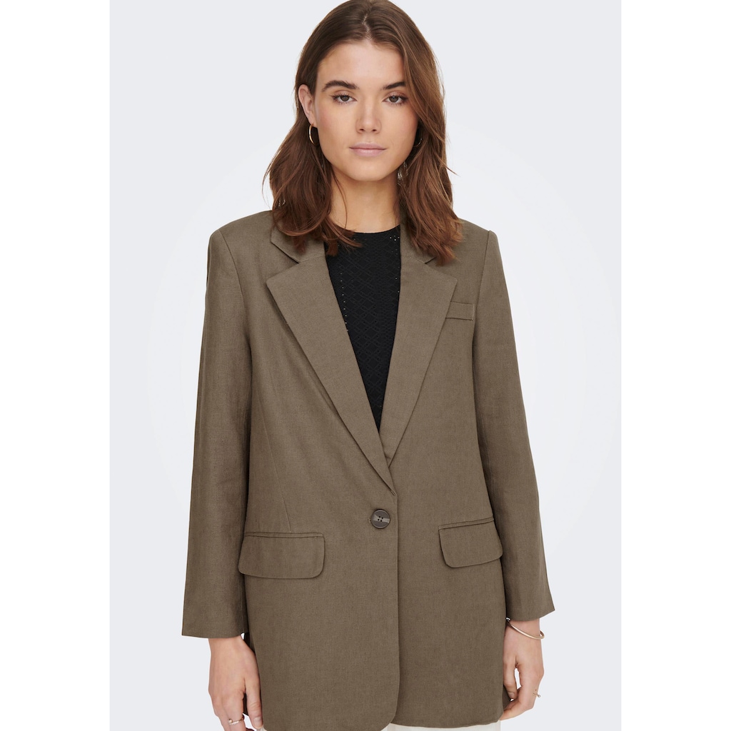 ONLY Longblazer »ONLCARO-LANA L/S OVS LIN BLAZER TLR NOOS«, mit Leinen