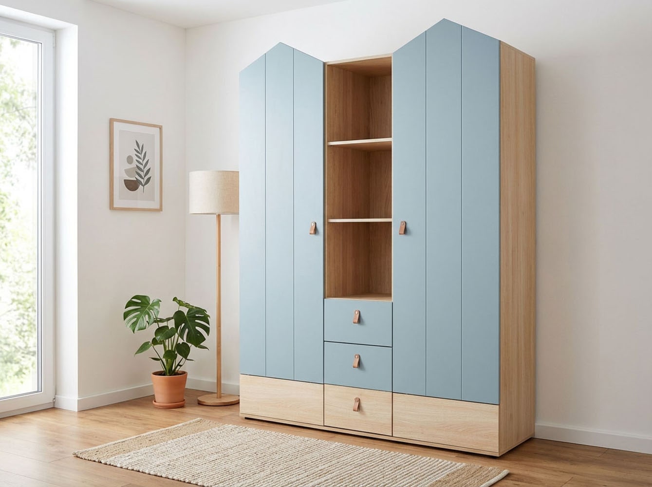 arthur berndt Kinderkleiderschrank »Kleiderschrank »Roofy« 2-türig mit Soft-Close-Funktion« Soft-Close Funktion
