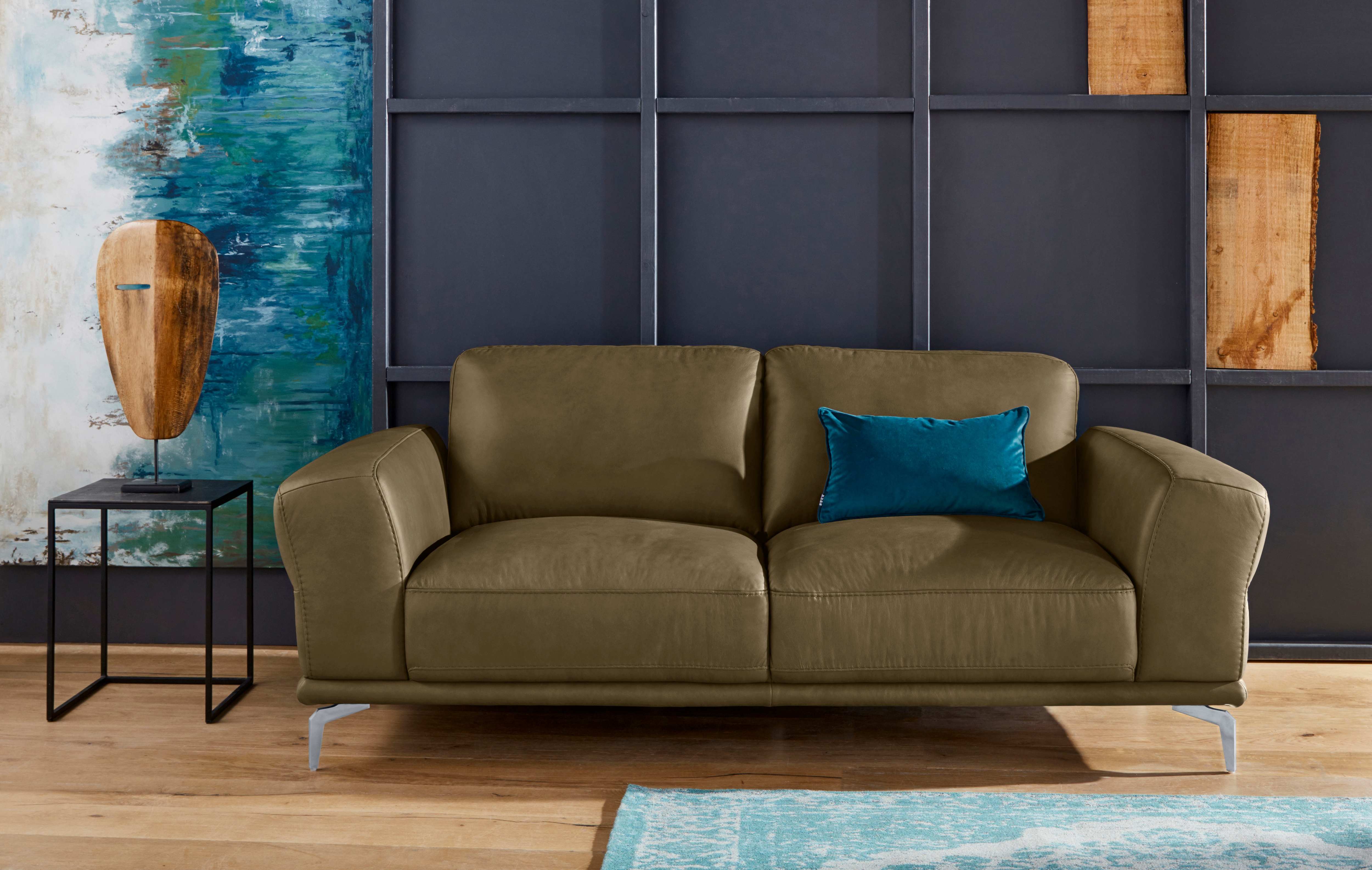 W.SCHILLIG 2-Sitzer "montanaa Designsofa, bequem, Breite 192cm, Federkern" mit Metallfüßen in Silber matt, Breite 192 cm