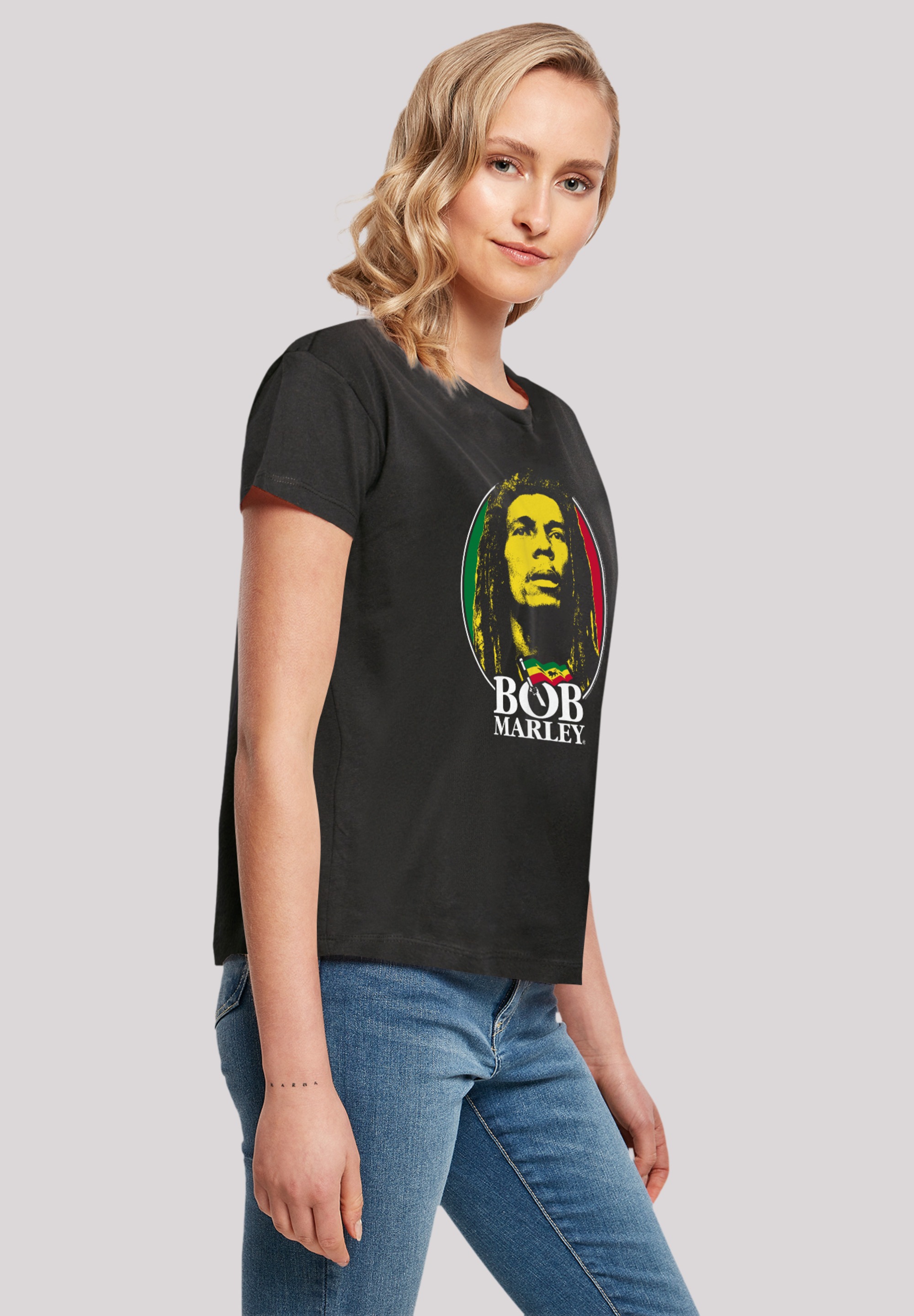 F4NT4STIC T-Shirt »Bob Marley Logo Badge Reggae Music«, Premium Qualität, Musik, By Rock Off
