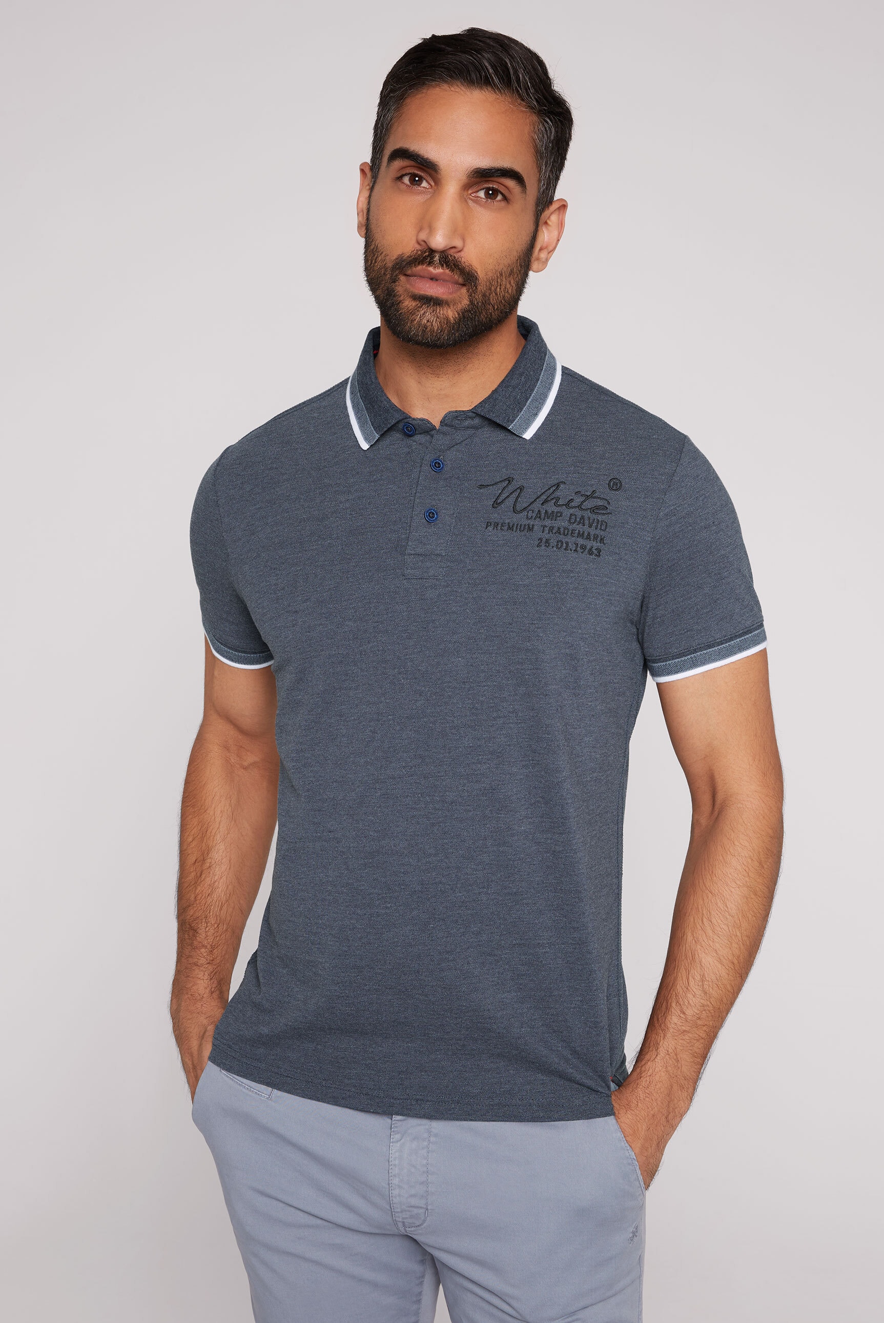 CAMP DAVID Poloshirt, mit Seitenschlitze
