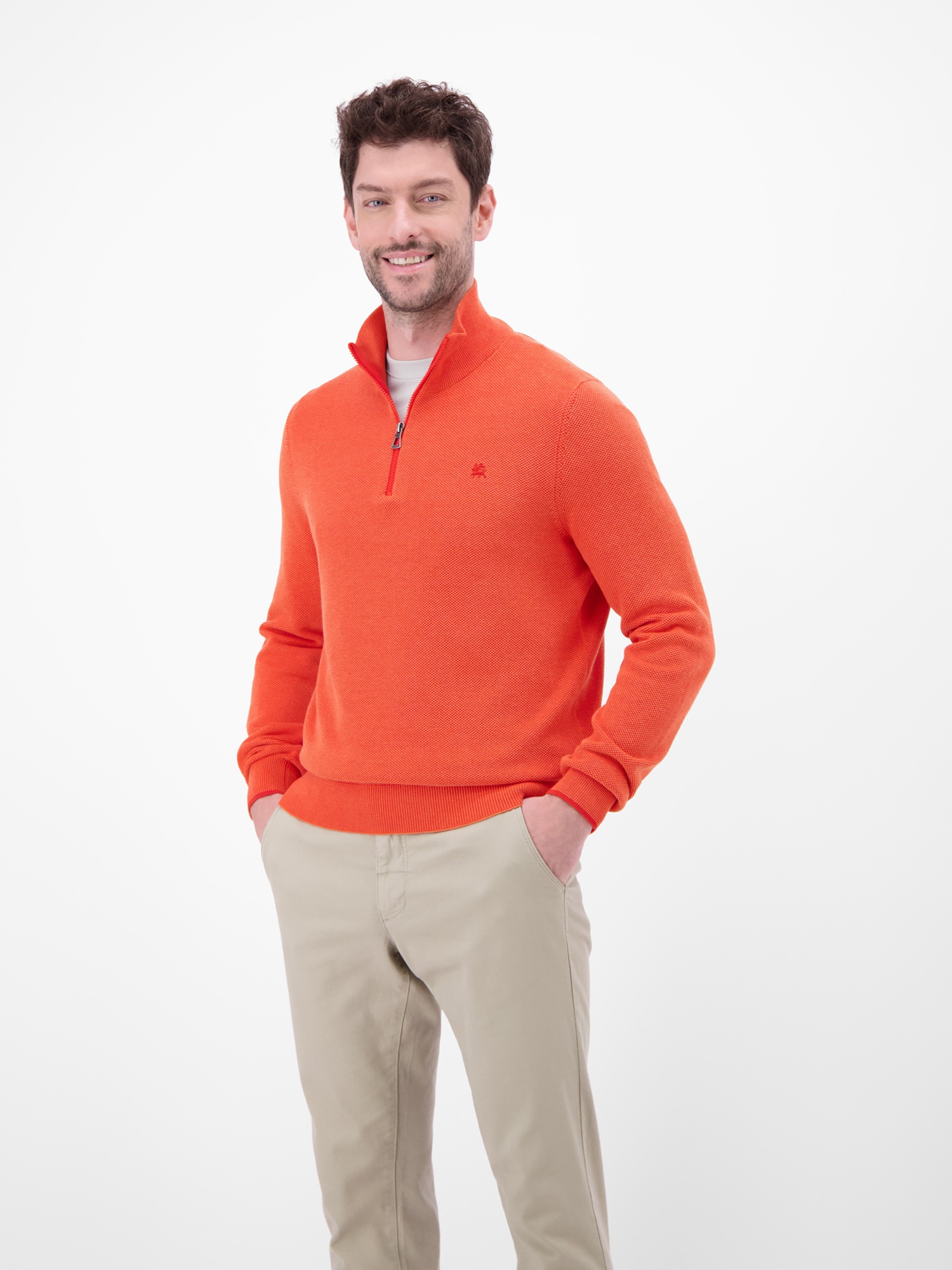 LERROS Herren Troyer Pullover Vivid Rot XL 3