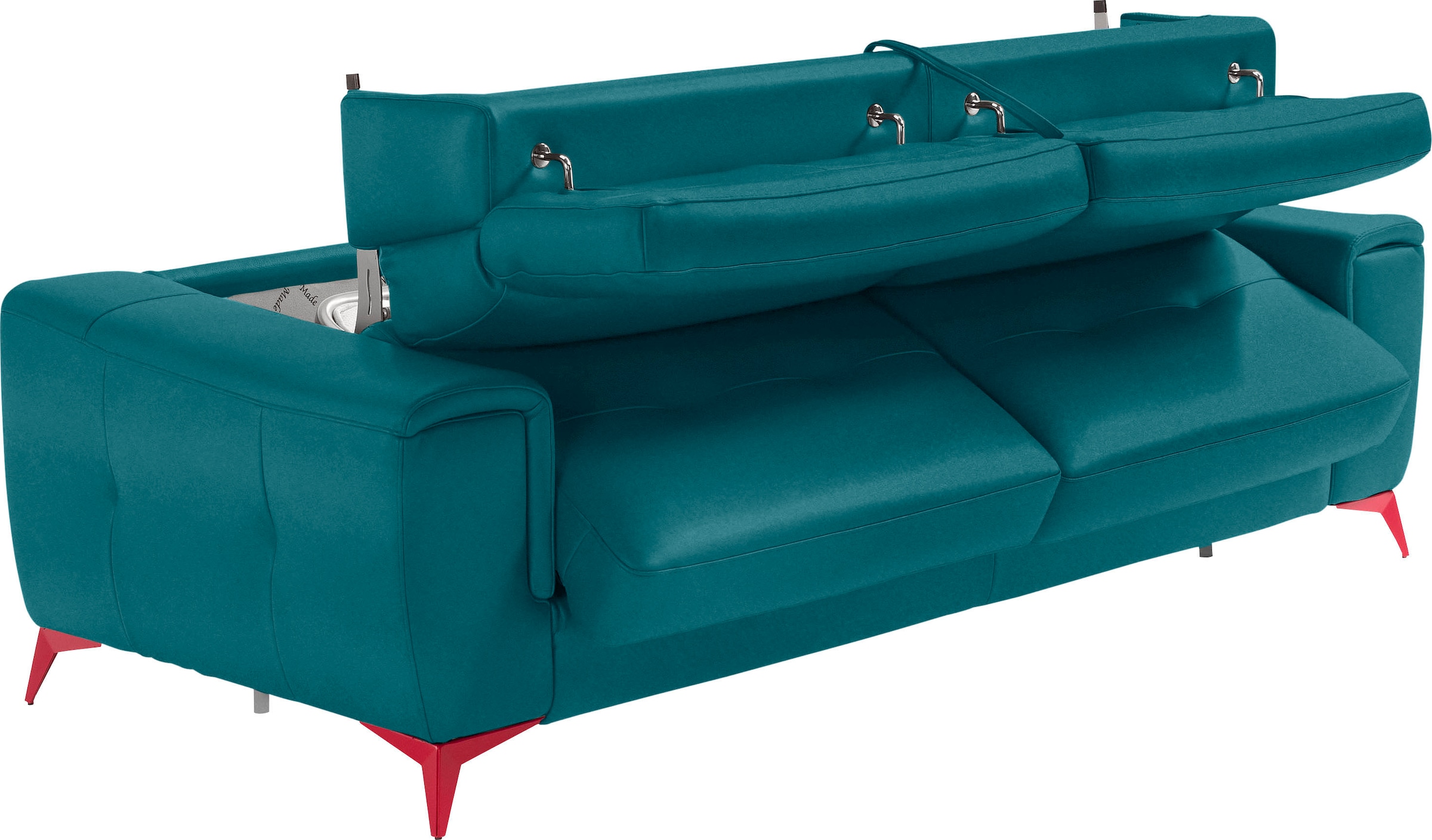 Egoitaliano Schlafsofa »Francine, Designsofa, Loungesofa mit Dauerschlaffunktion, Bettfunktion«, hochwertiger Metallbettrahmen & Matratze, Kopfteil manuell verstellbar