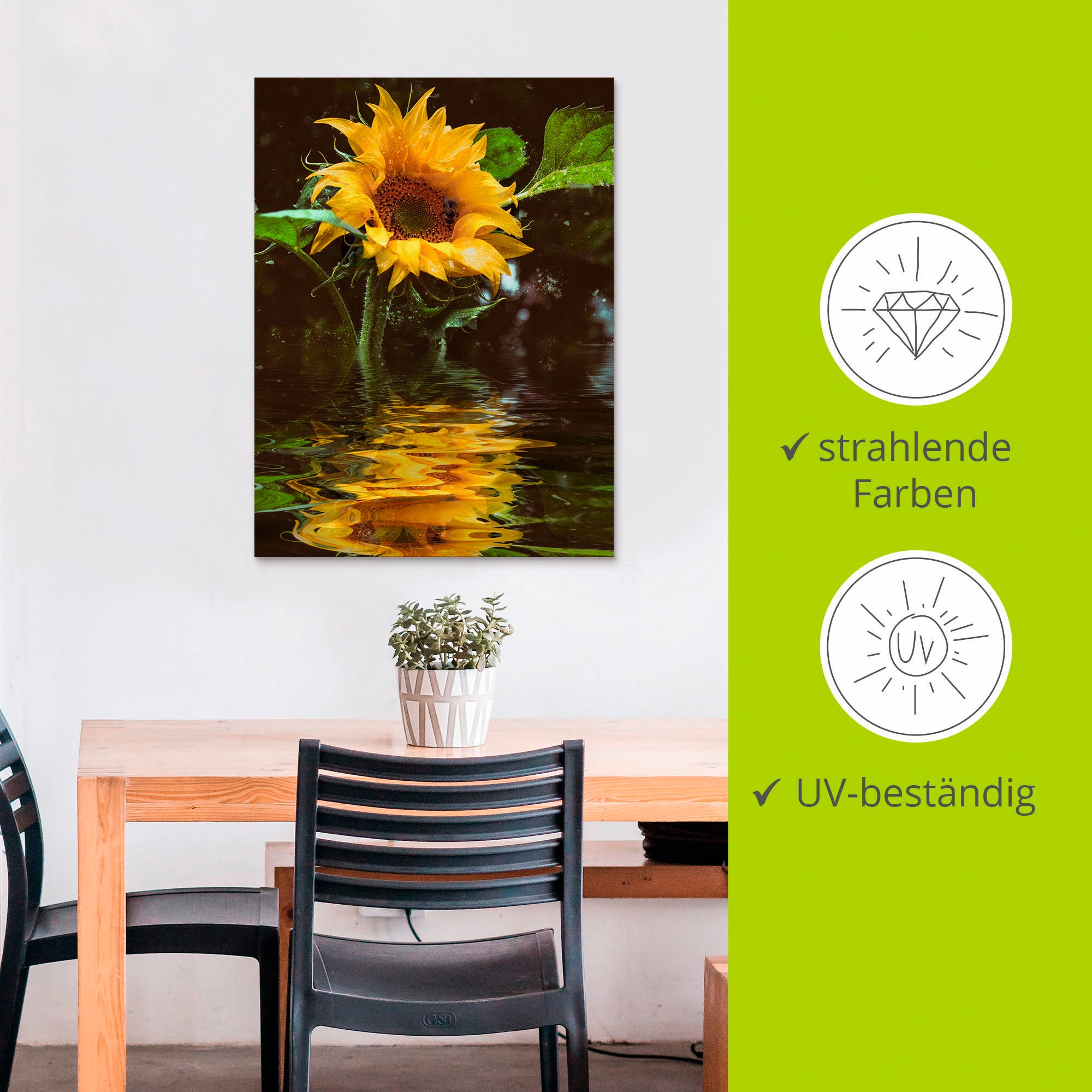 Artland Wandbild »Sonnenblume«, Blumen, (1 St.), als Alubild, Outdoorbild, Leinwandbild, Poster, Wandaufkleber