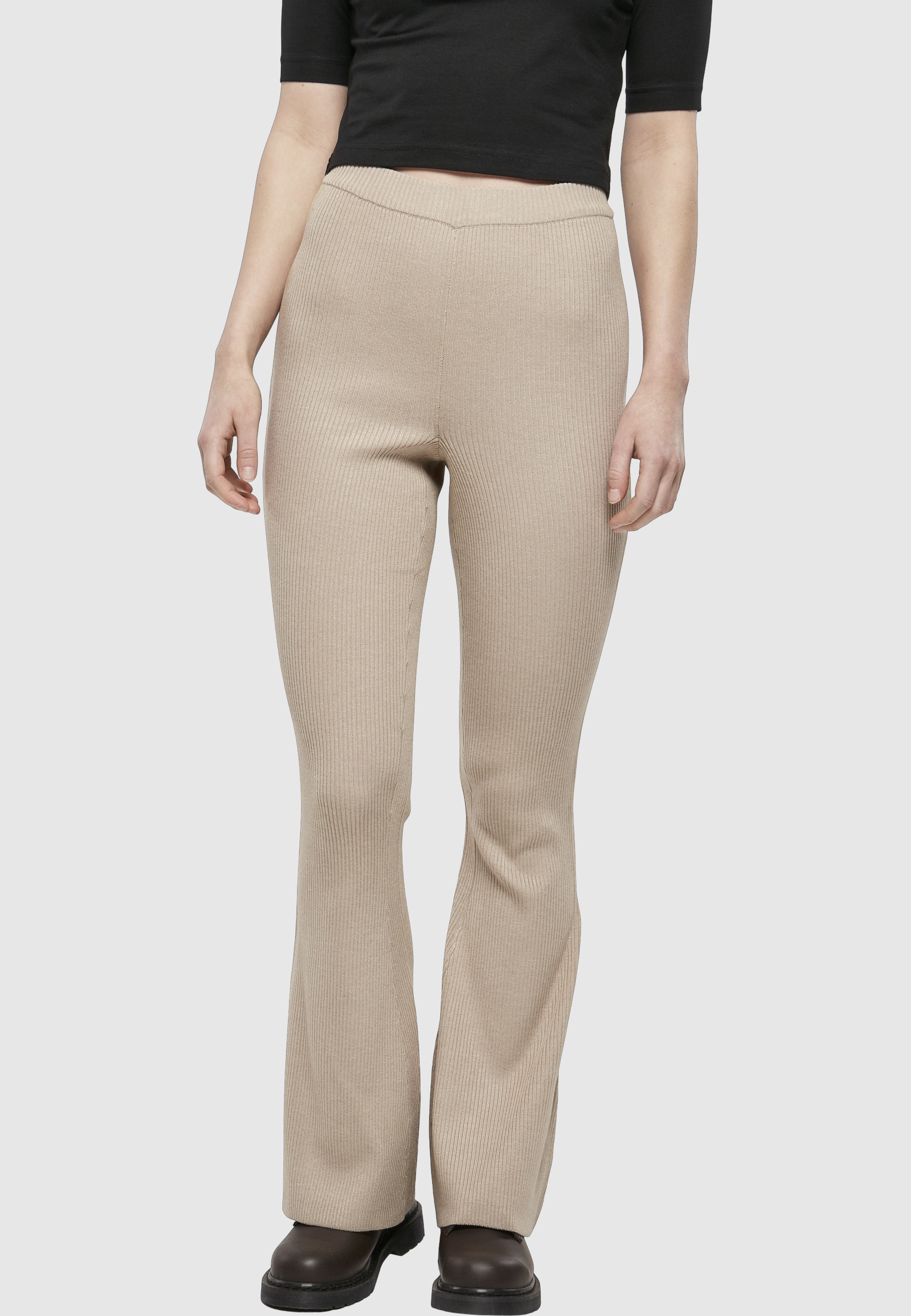 URBAN CLASSICS Leggings »Urban Classics Damen Ladies Rib Knit Bootcut Leggings«