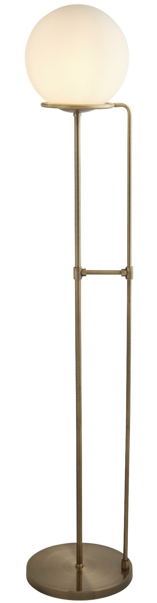 "SEARCHLIGHT Stehlampe ""Sphere Floor Lamp - Antique Brass & Opal Glass Shade"", gold (antikmessing und opalweiß), 1, Ø 28cm H: 145cm, 1 Stk.